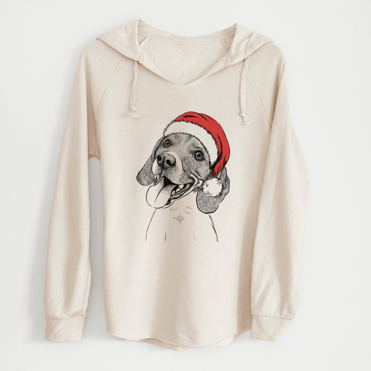 Santa Little Bandit the Beagle - Cali Wave Hooded Sweatshirt
