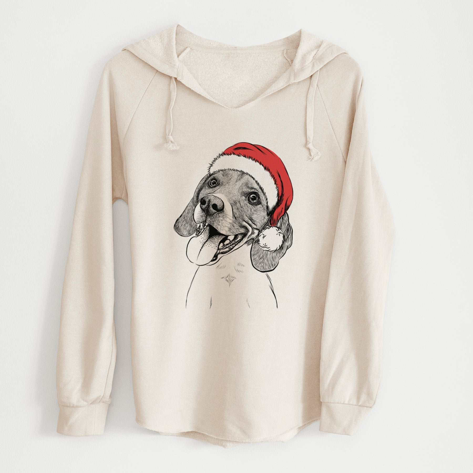 Santa Little Bandit the Beagle - Cali Wave Hooded Sweatshirt