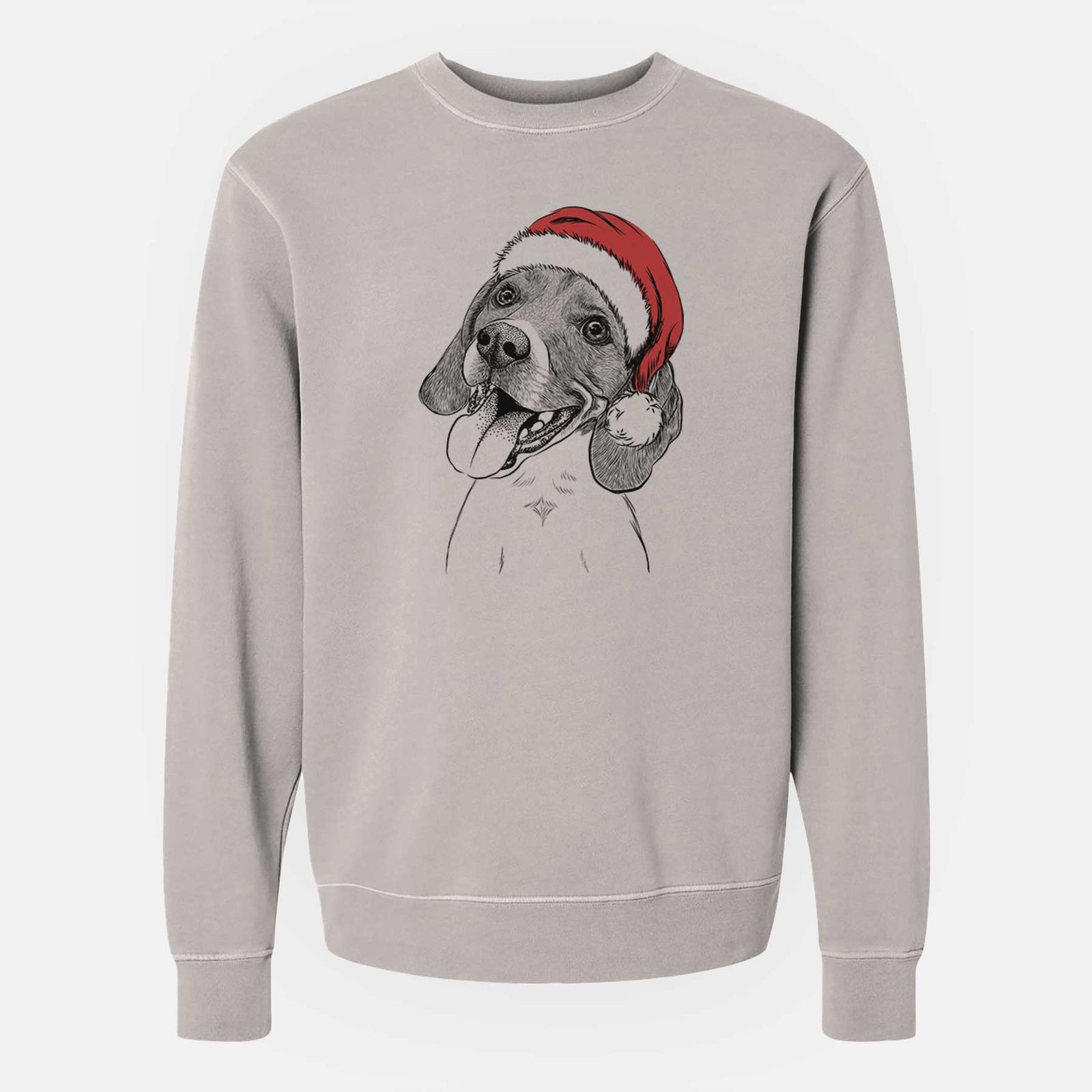 Santa Little Bandit the Beagle - Unisex Pigment Dyed Crew Sweatshirt