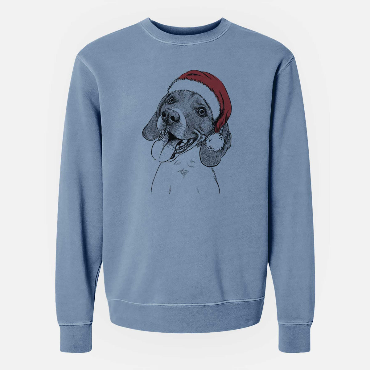Santa Little Bandit the Beagle - Unisex Pigment Dyed Crew Sweatshirt