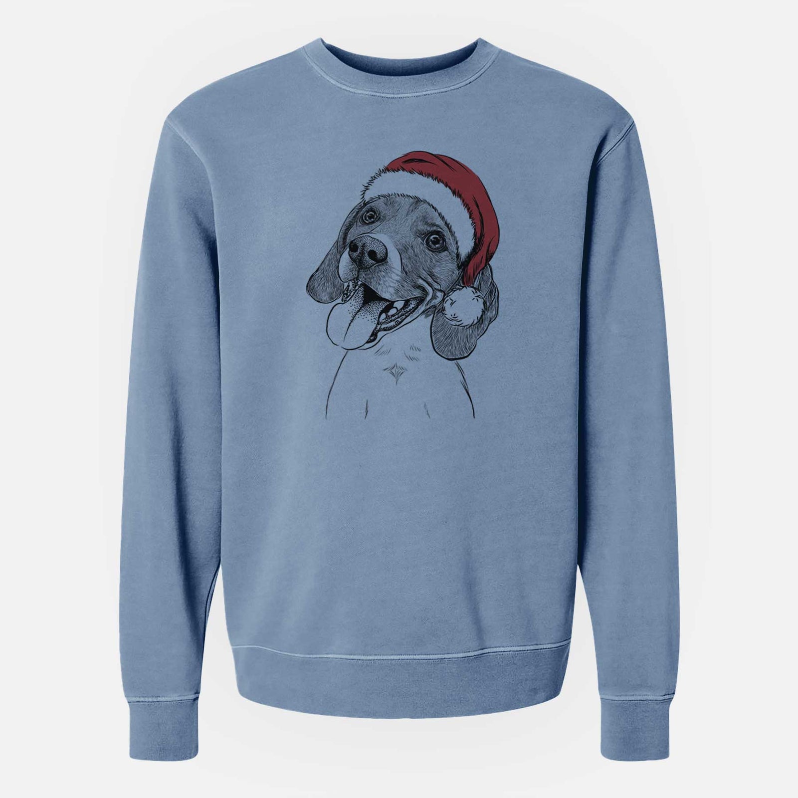 Santa Little Bandit the Beagle - Unisex Pigment Dyed Crew Sweatshirt