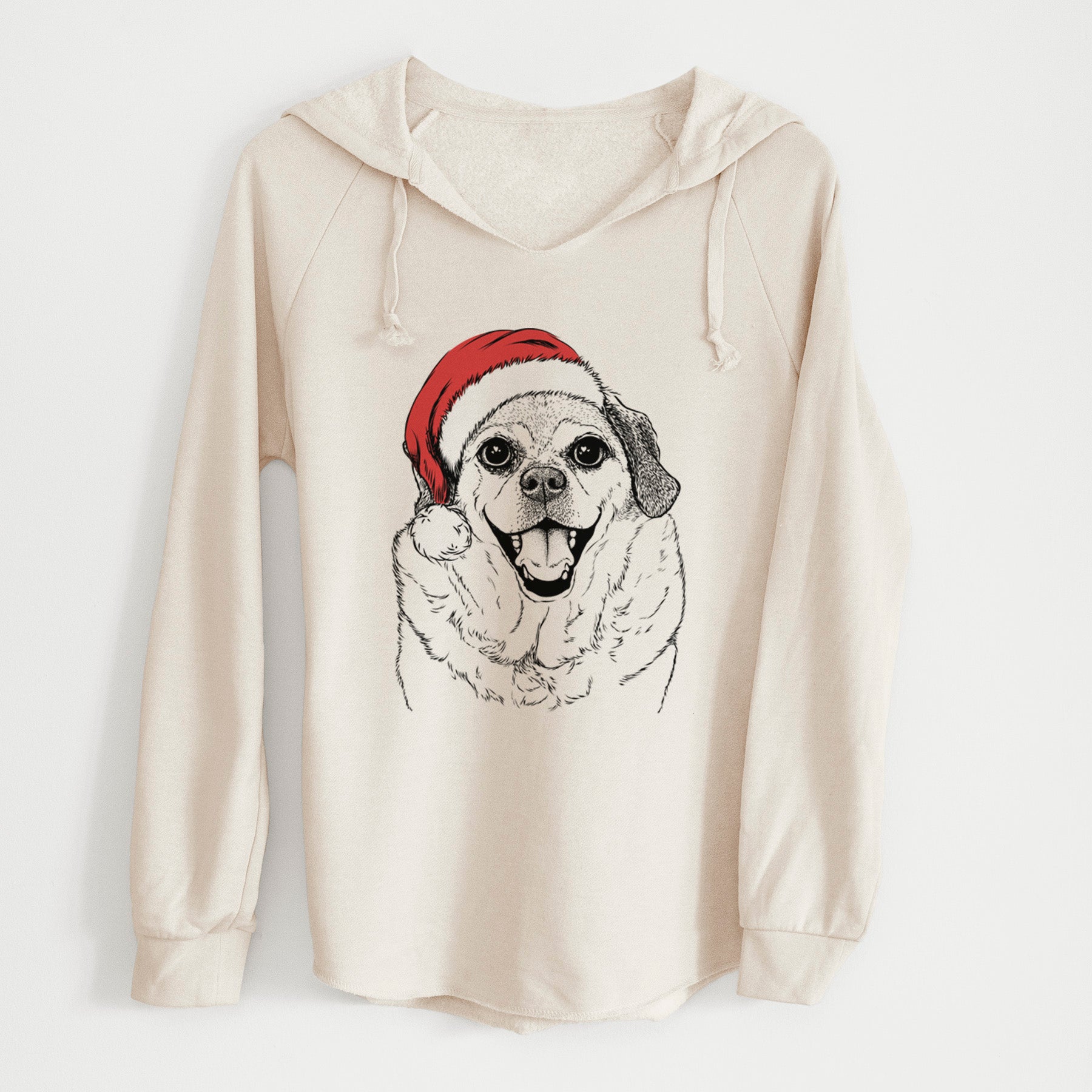 Santa Little Man the Puggle - Cali Wave Hooded Sweatshirt