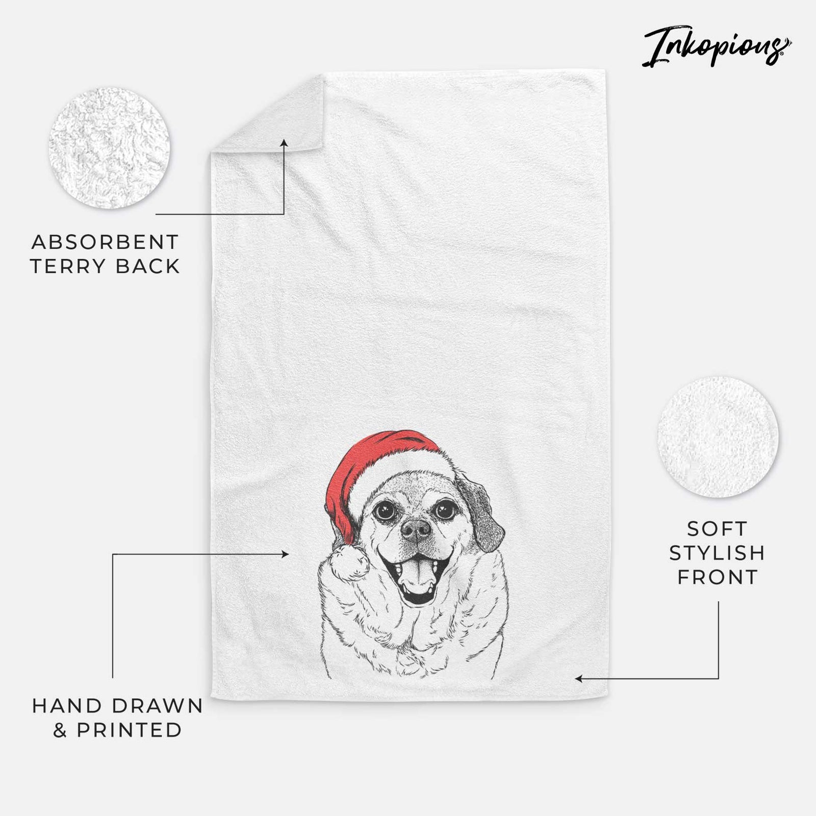 Little Man the Puggle Decorative Hand Towel