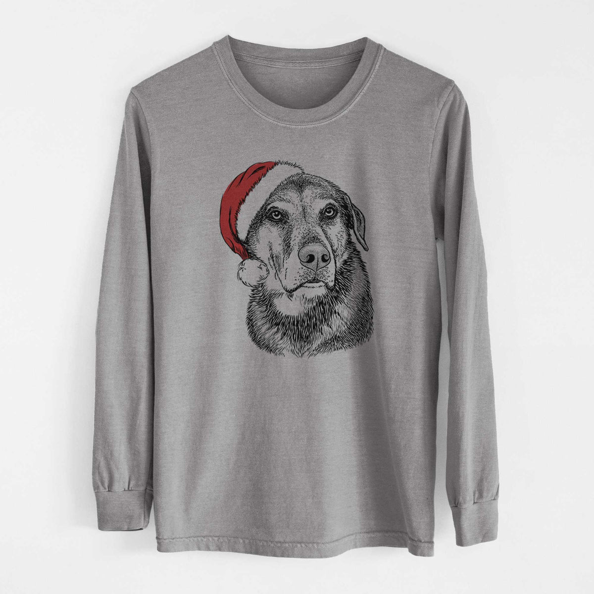 Santa Lobo the Shepherd Mix - Heavyweight 100% Cotton Long Sleeve