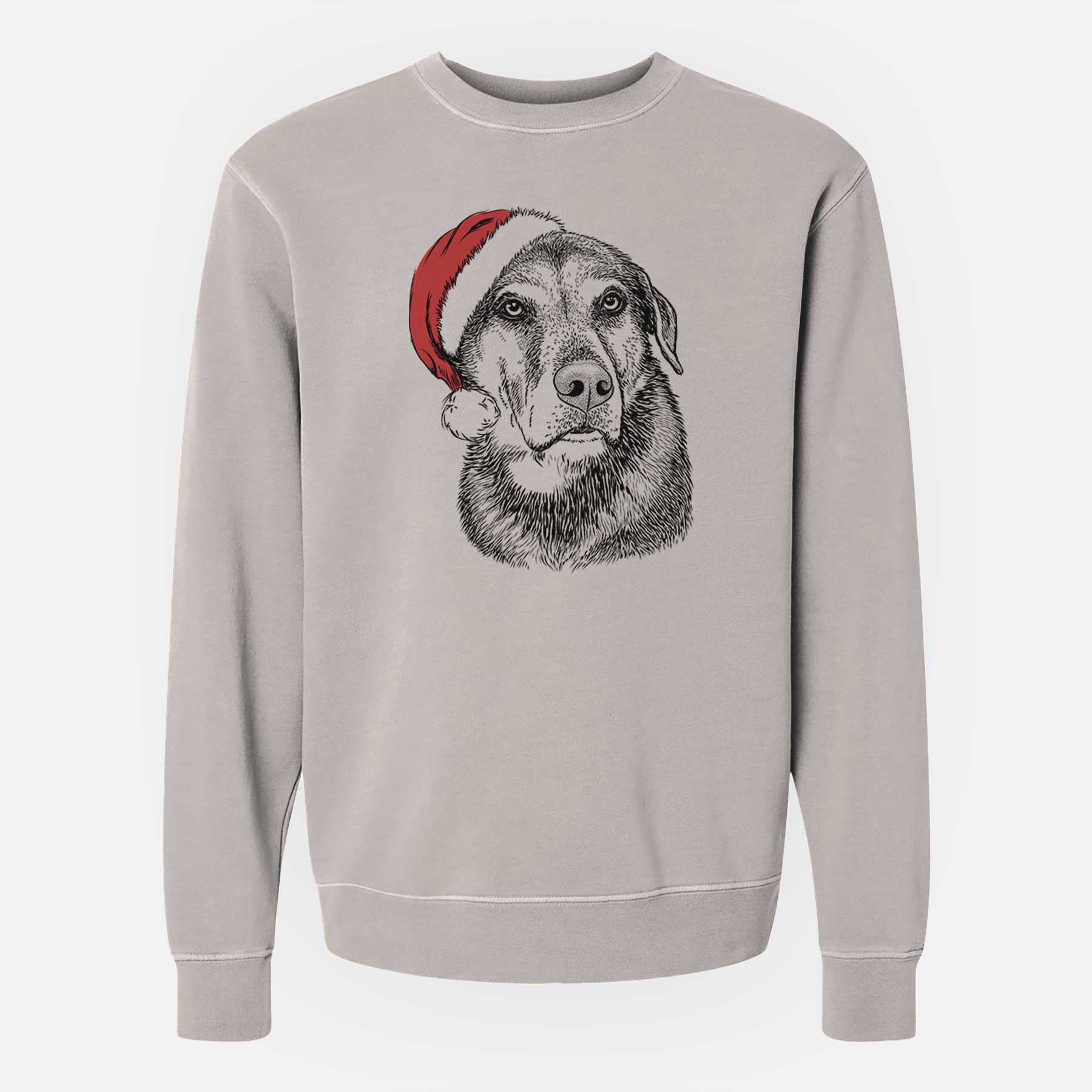 Santa Lobo the Shepherd Mix - Unisex Pigment Dyed Crew Sweatshirt