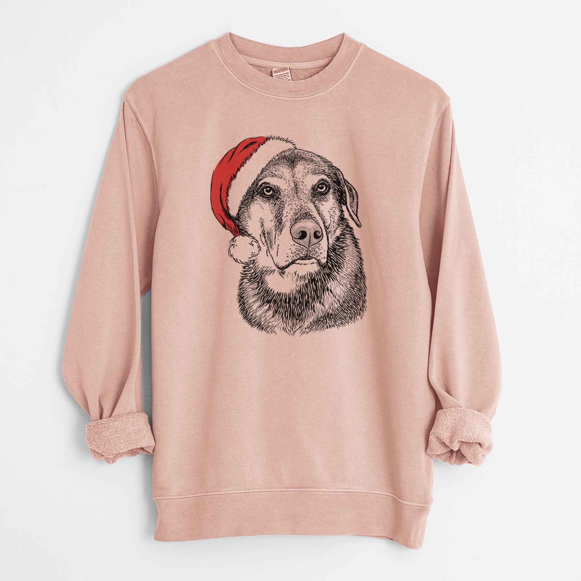 Santa Lobo the Shepherd Mix - Unisex Pigment Dyed Crew Sweatshirt