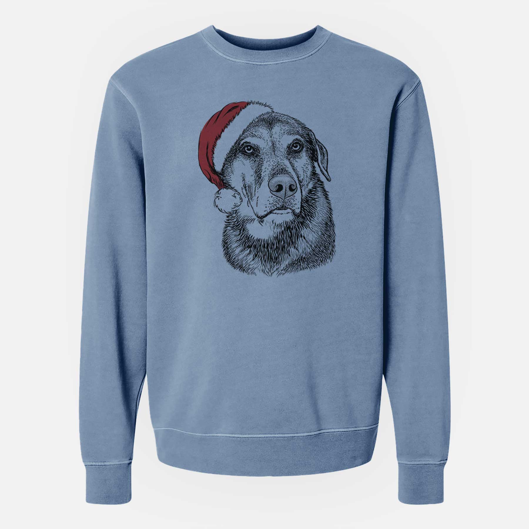 Santa Lobo the Shepherd Mix - Unisex Pigment Dyed Crew Sweatshirt