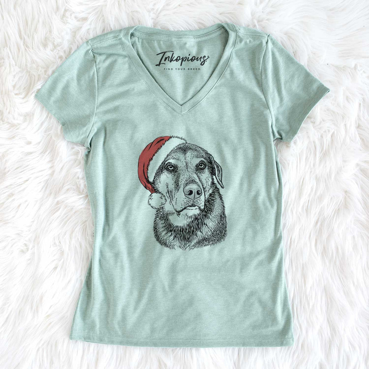 Santa Lobo the Shepherd Mix - Women's V-neck Shirt