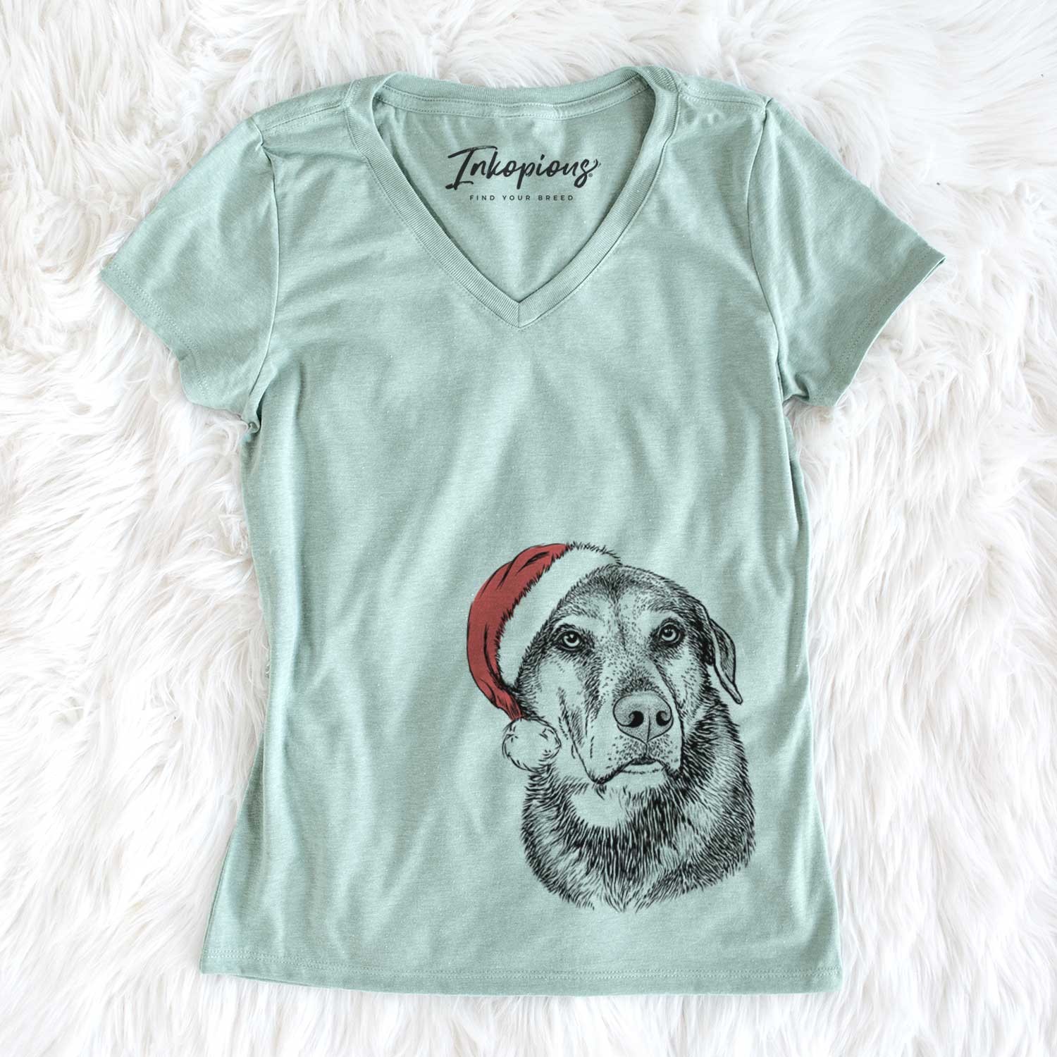 Santa Lobo the Shepherd Mix - Women's V-neck Shirt