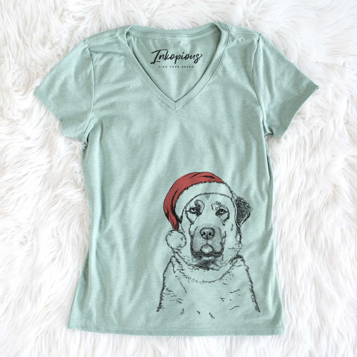 Santa Loca the Anatolian Shepherd - Women's V-neck Shirt