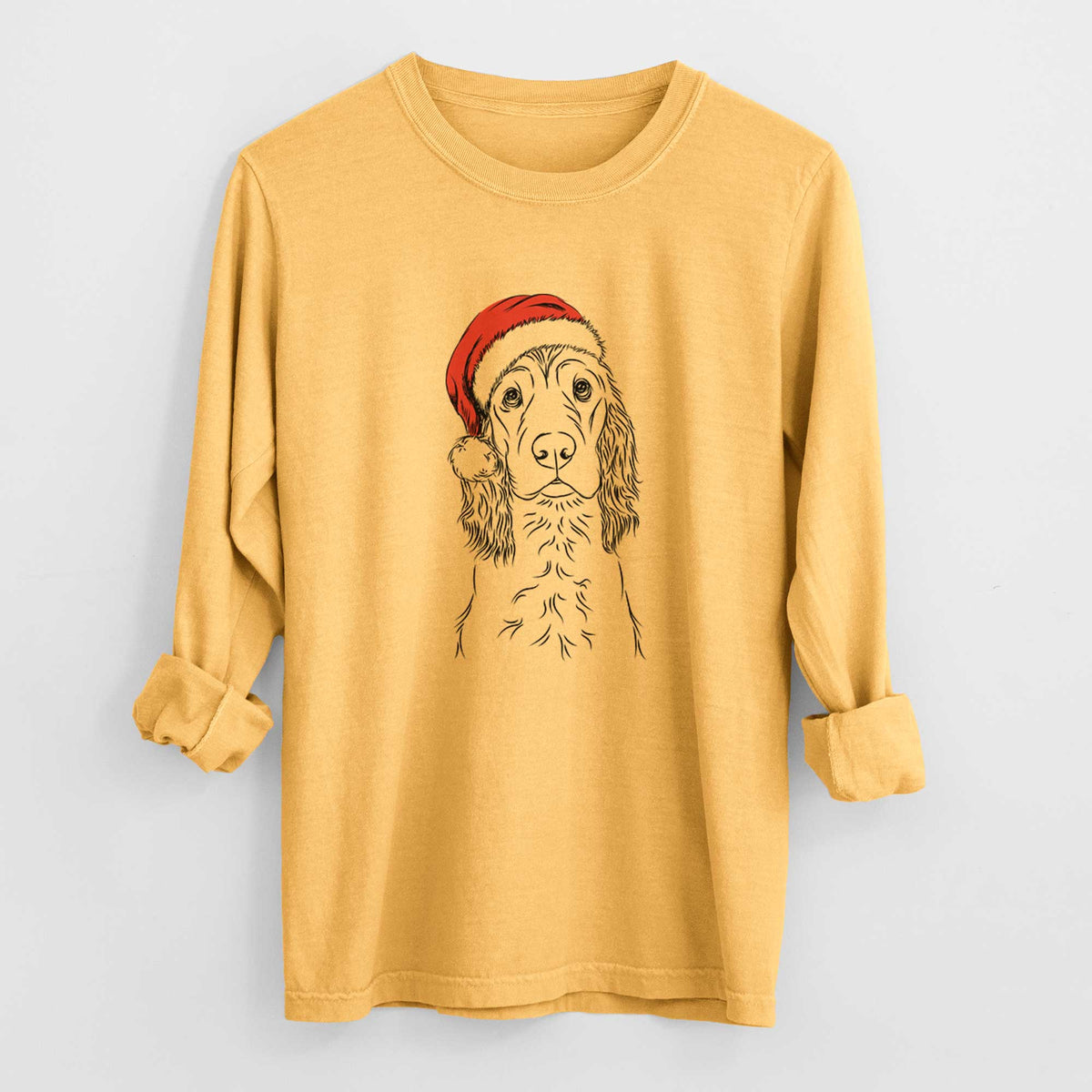 Santa Logan the Cocker Spaniel - Heavyweight 100% Cotton Long Sleeve