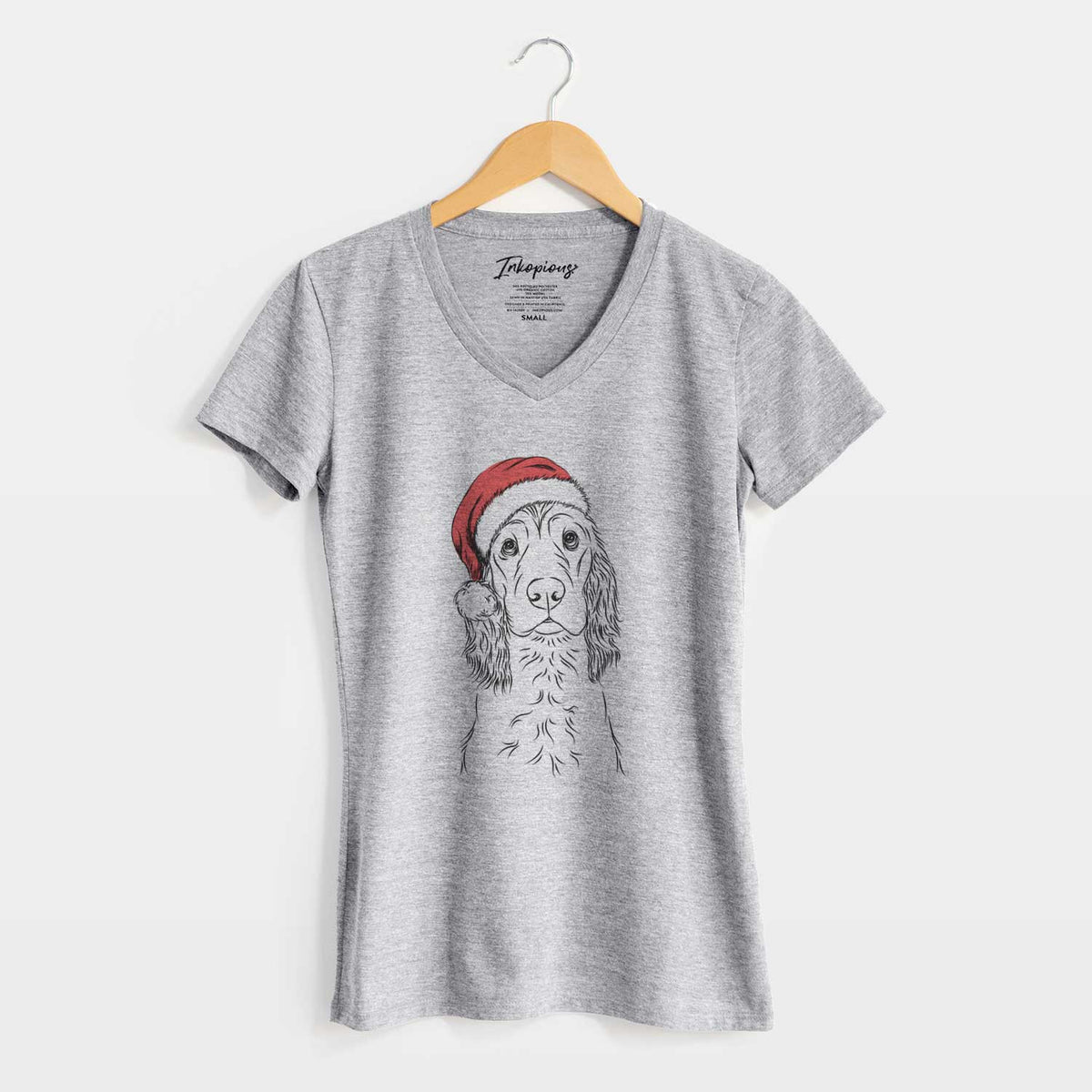 Santa Logan the Cocker Spaniel - Women's V-neck Shirt