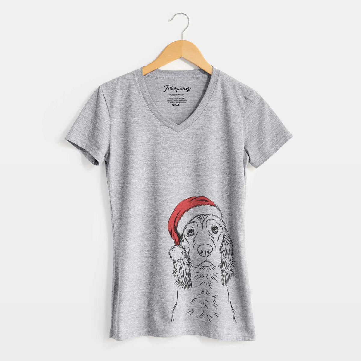 Santa Logan the Cocker Spaniel - Women's V-neck Shirt