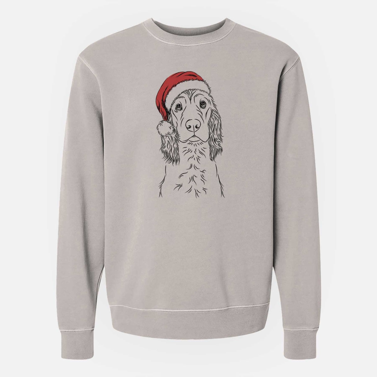 Santa Logan the Cocker Spaniel - Unisex Pigment Dyed Crew Sweatshirt