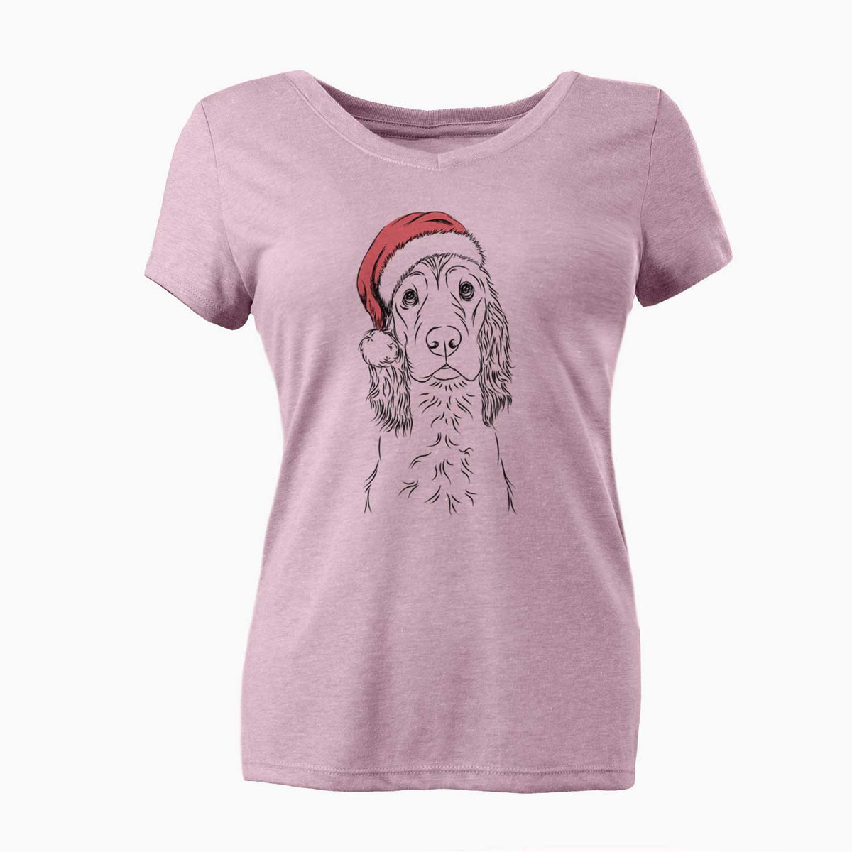 Santa Logan the Cocker Spaniel - Women's V-neck Shirt
