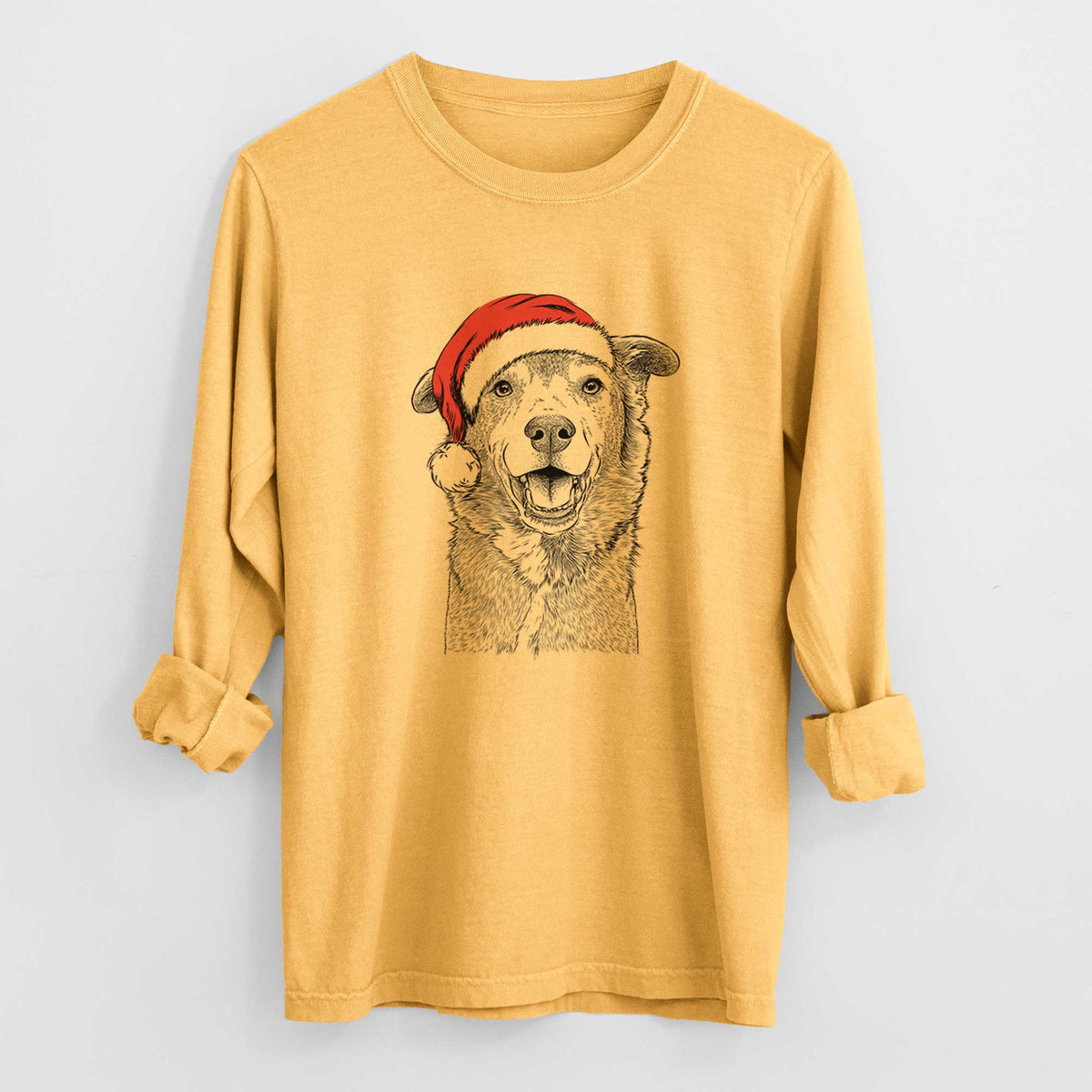 Santa Logan the Rescue Mutt - Heavyweight 100% Cotton Long Sleeve