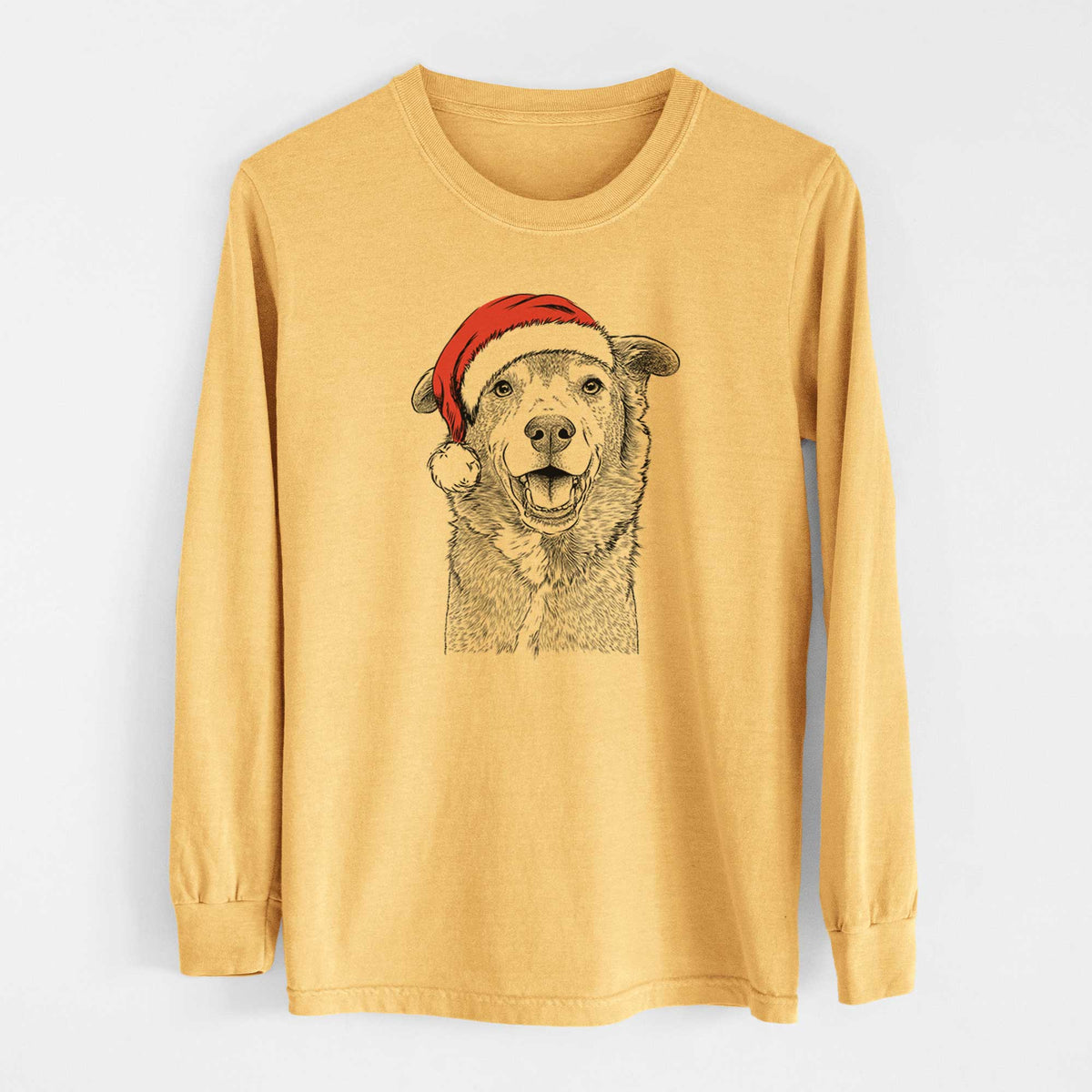 Santa Logan the Rescue Mutt - Heavyweight 100% Cotton Long Sleeve