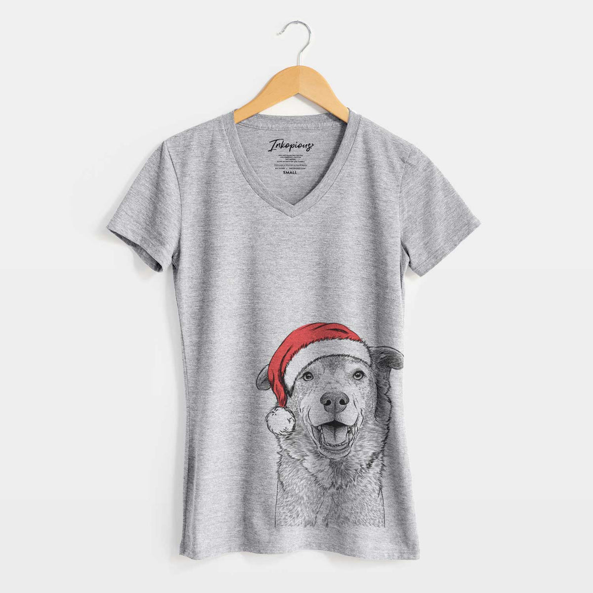 Santa Logan the Rescue Mutt - Women's V-neck Shirt