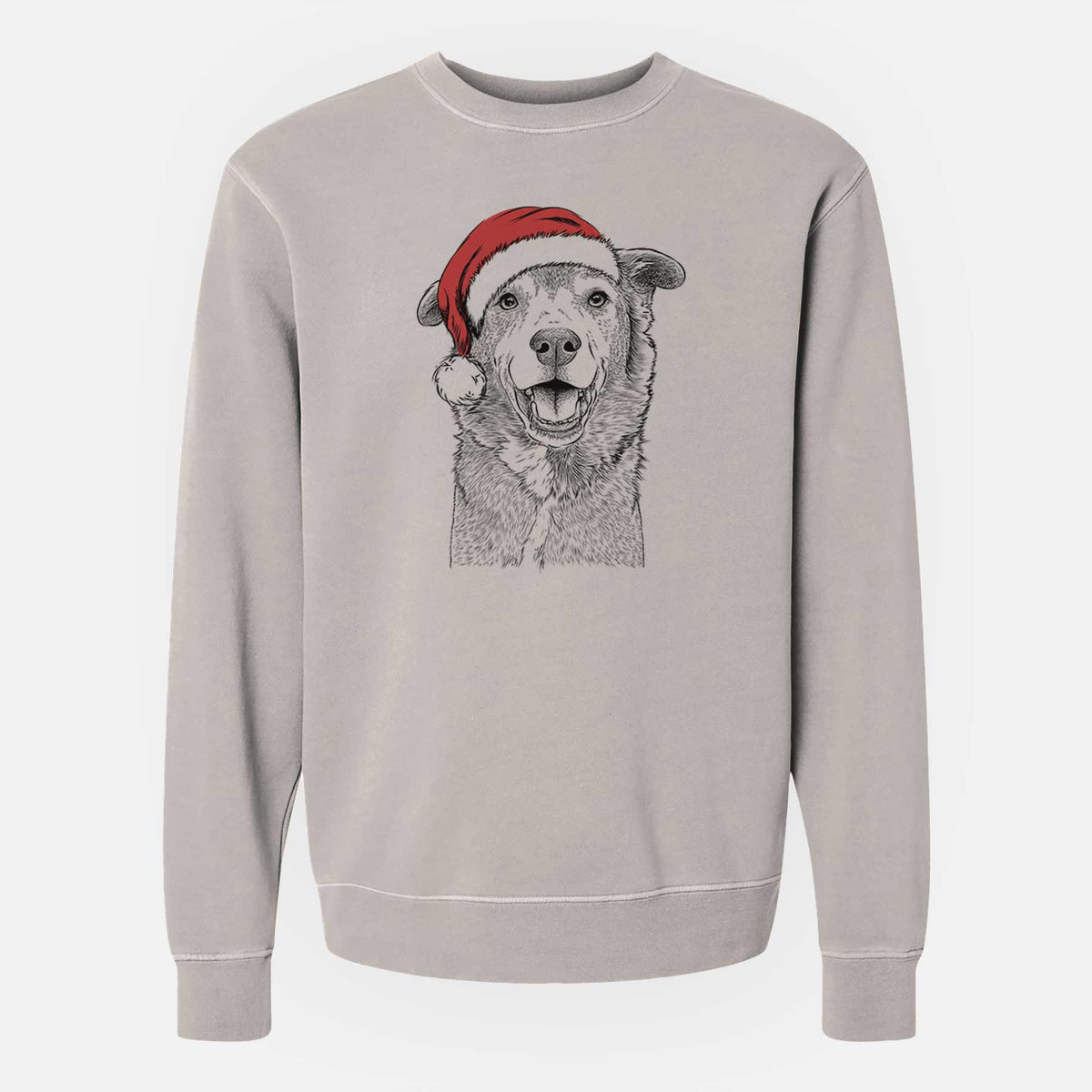 Santa Logan the Rescue Mutt - Unisex Pigment Dyed Crew Sweatshirt