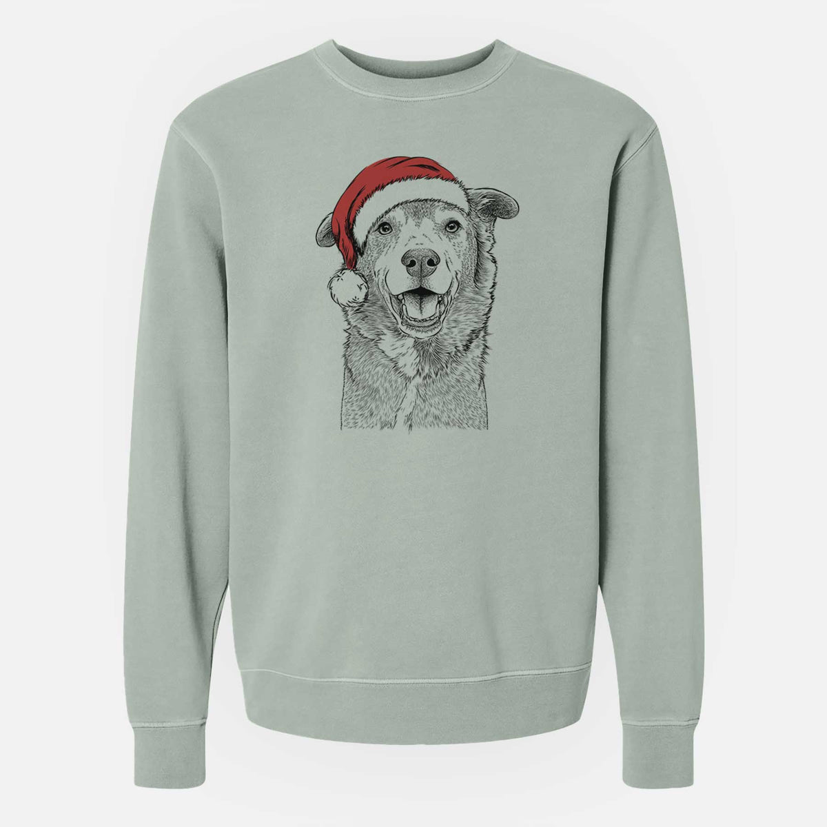 Santa Logan the Rescue Mutt - Unisex Pigment Dyed Crew Sweatshirt