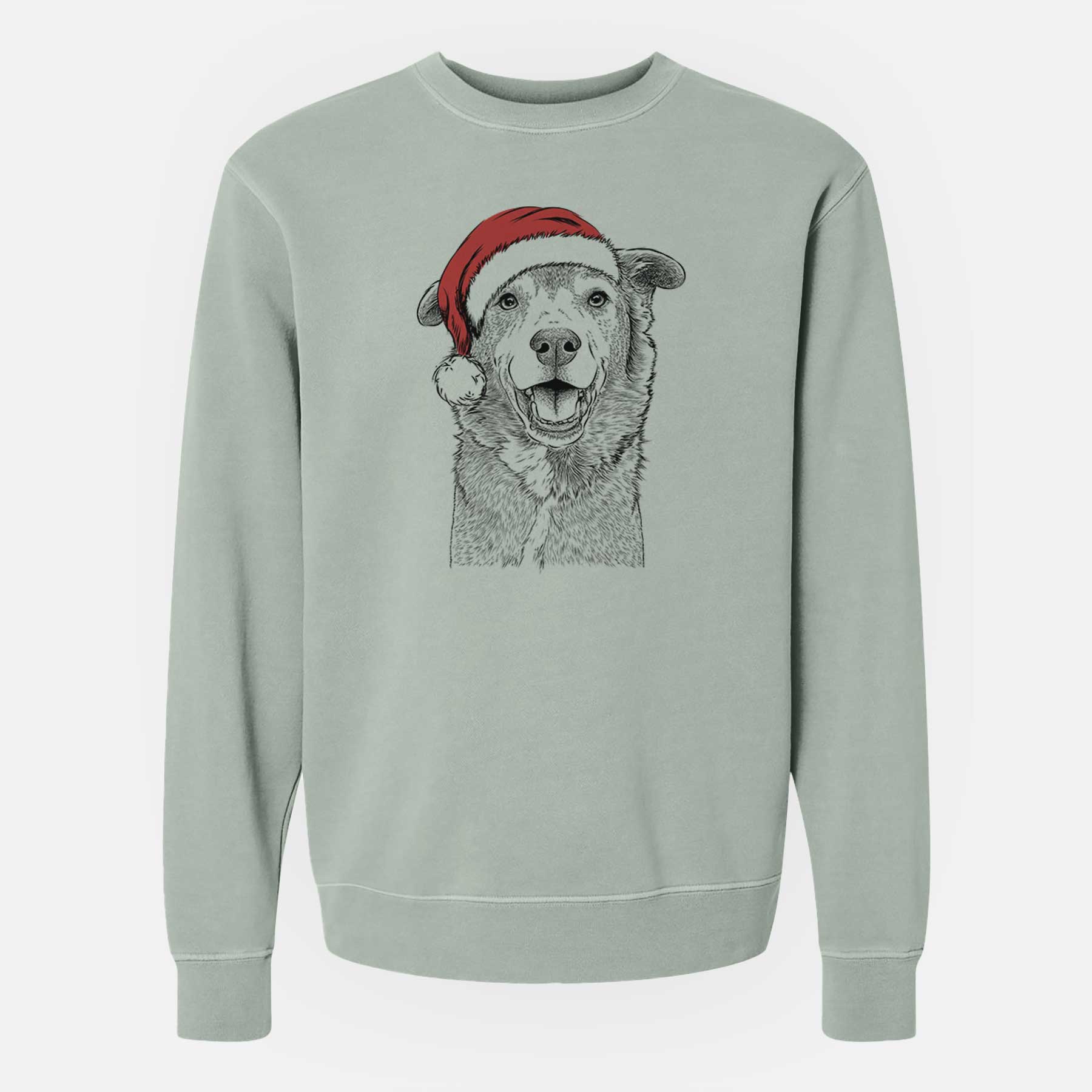 Santa Logan the Rescue Mutt - Unisex Pigment Dyed Crew Sweatshirt