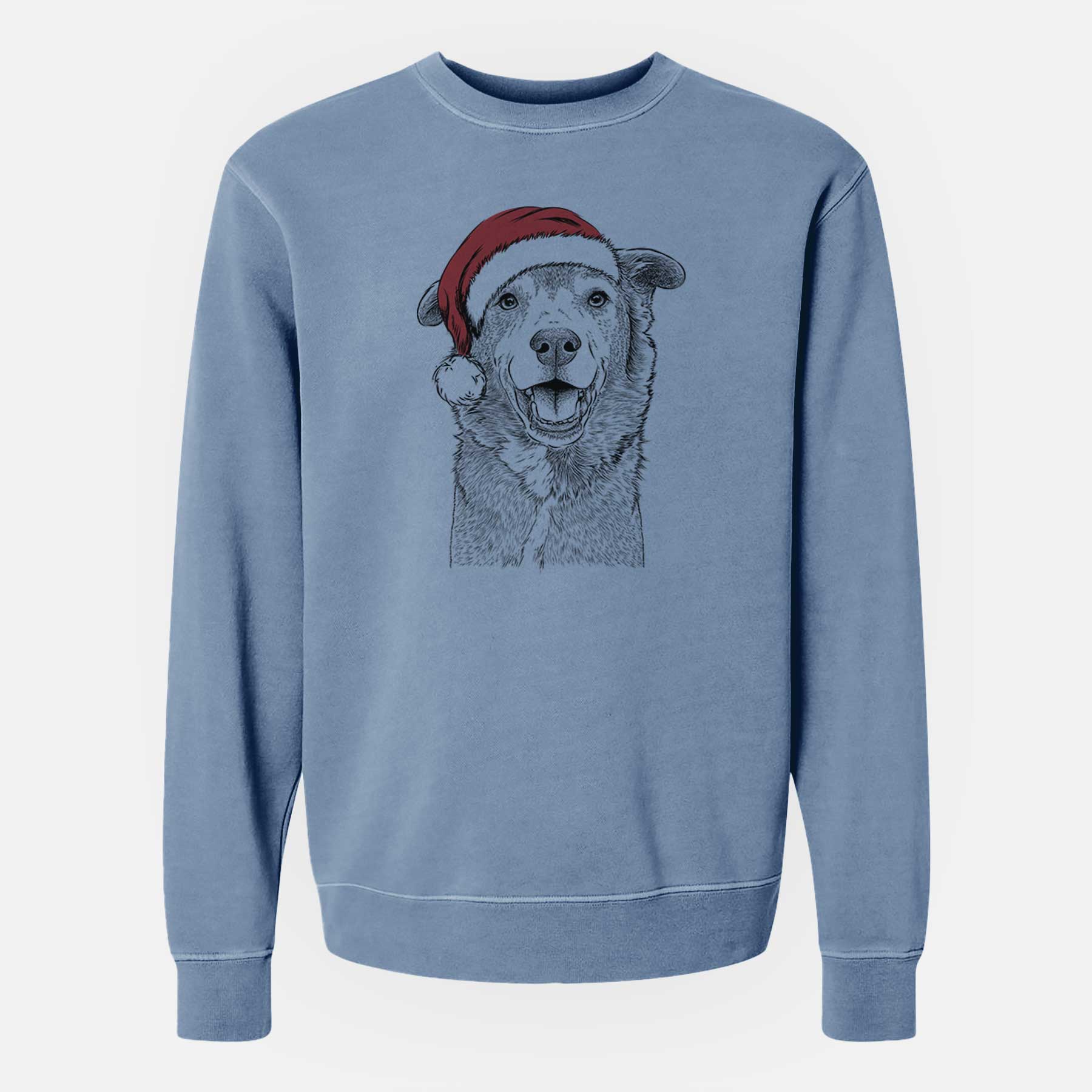 Santa Logan the Rescue Mutt - Unisex Pigment Dyed Crew Sweatshirt