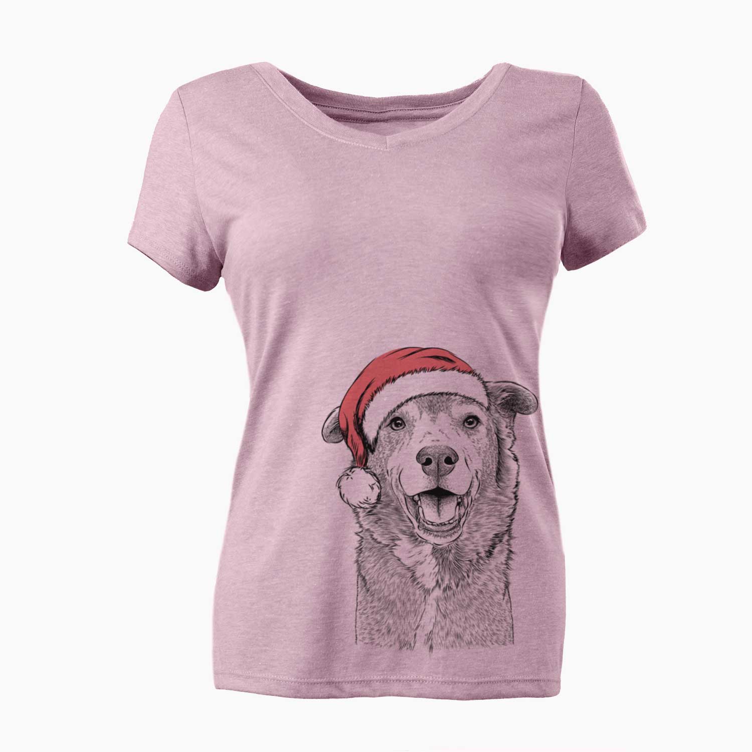 Santa Logan the Rescue Mutt - Women's V-neck Shirt