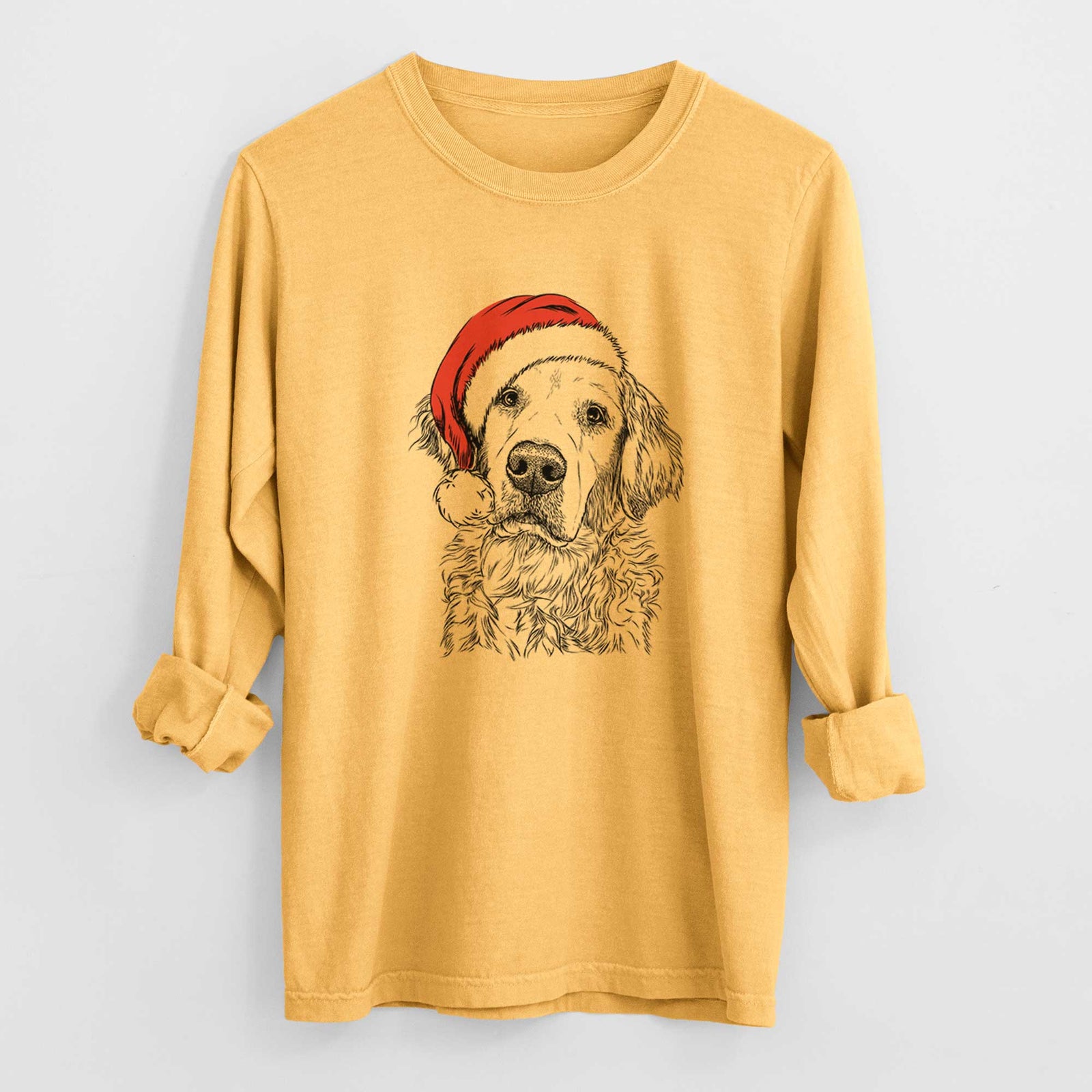 Santa Loganator the Golden Retriever - Heavyweight 100% Cotton Long Sleeve