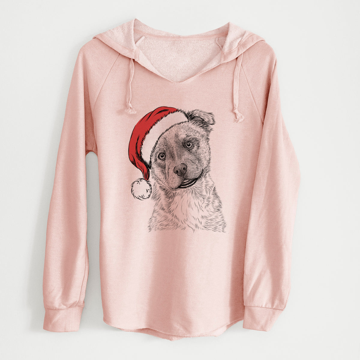Santa Loki Bear the Australian Cattle Dog Mix - Cali Wave Hooded Sweatshirt