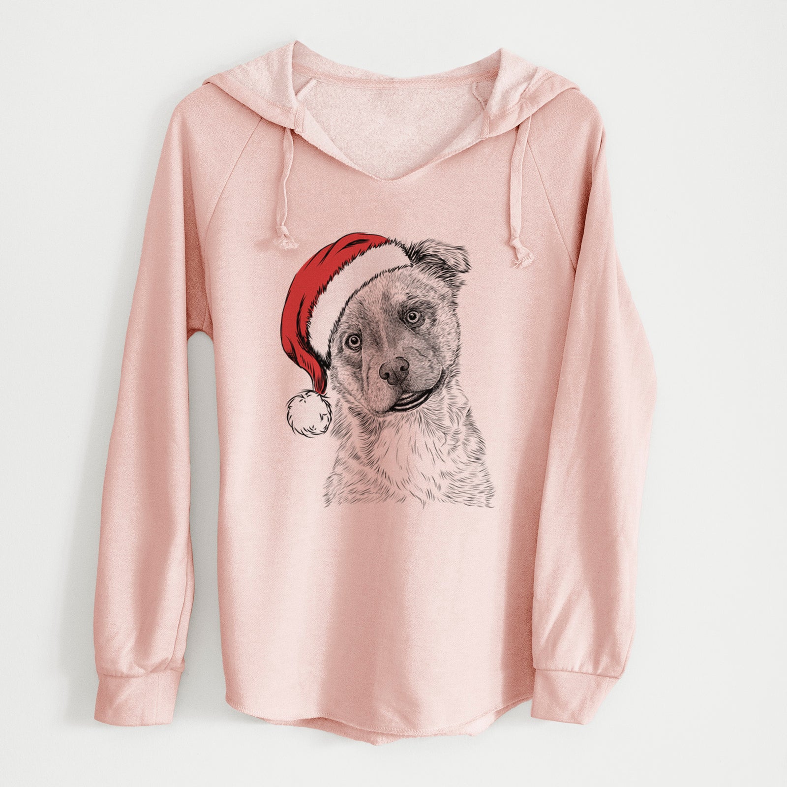 Santa Loki Bear the Australian Cattle Dog Mix - Cali Wave Hooded Sweatshirt