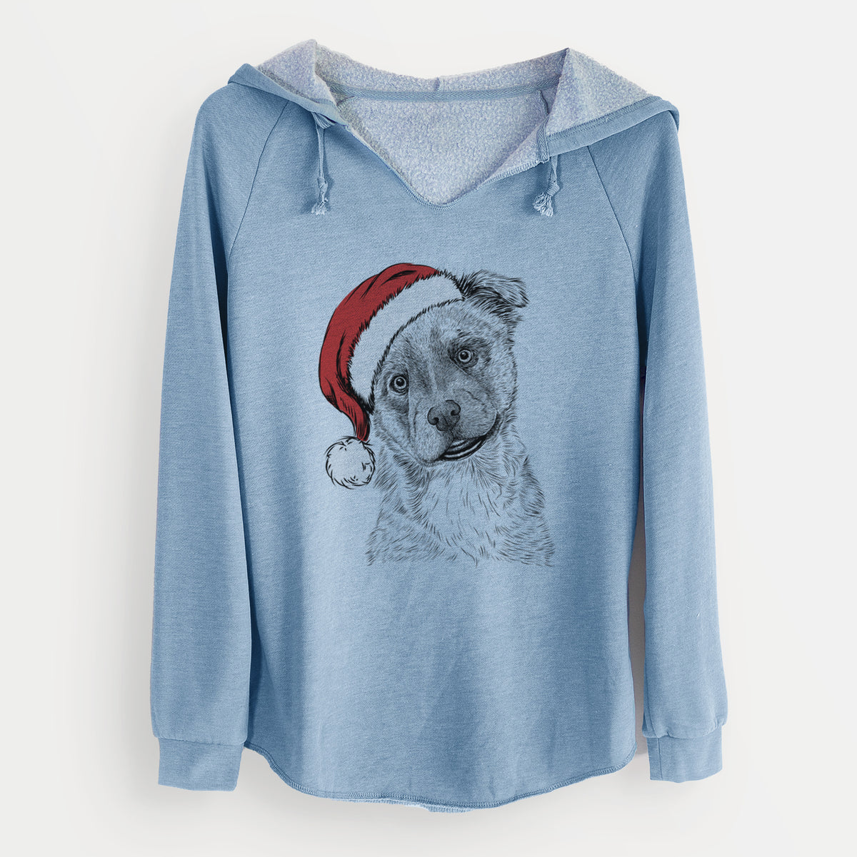Santa Loki Bear the Australian Cattle Dog Mix - Cali Wave Hooded Sweatshirt