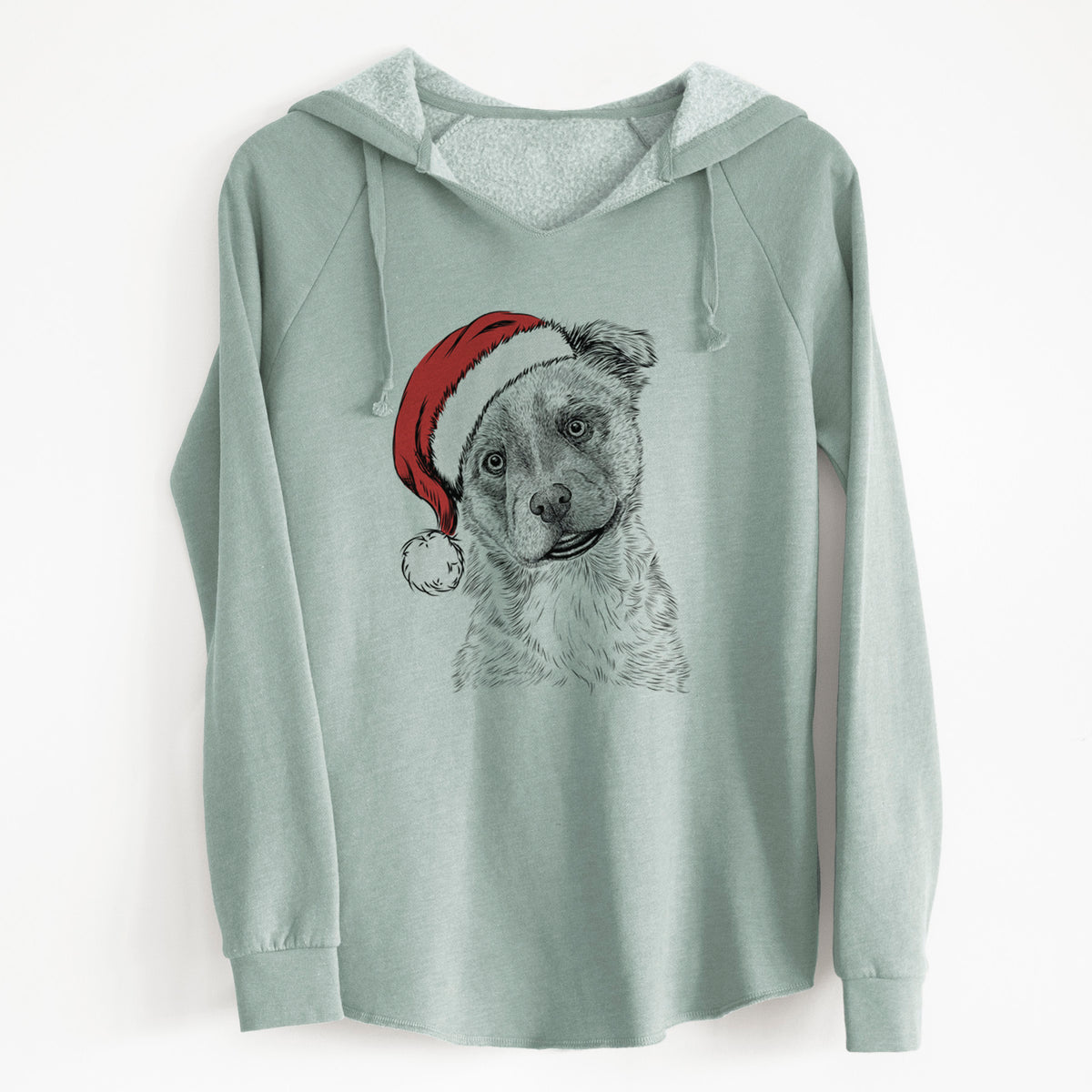 Santa Loki Bear the Australian Cattle Dog Mix - Cali Wave Hooded Sweatshirt