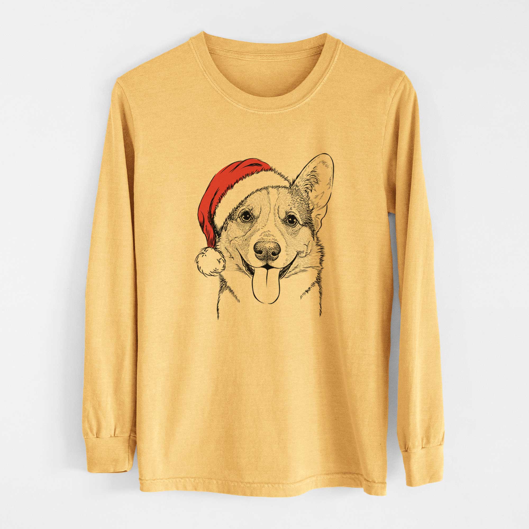 Santa Loki the Corgi - Heavyweight 100% Cotton Long Sleeve