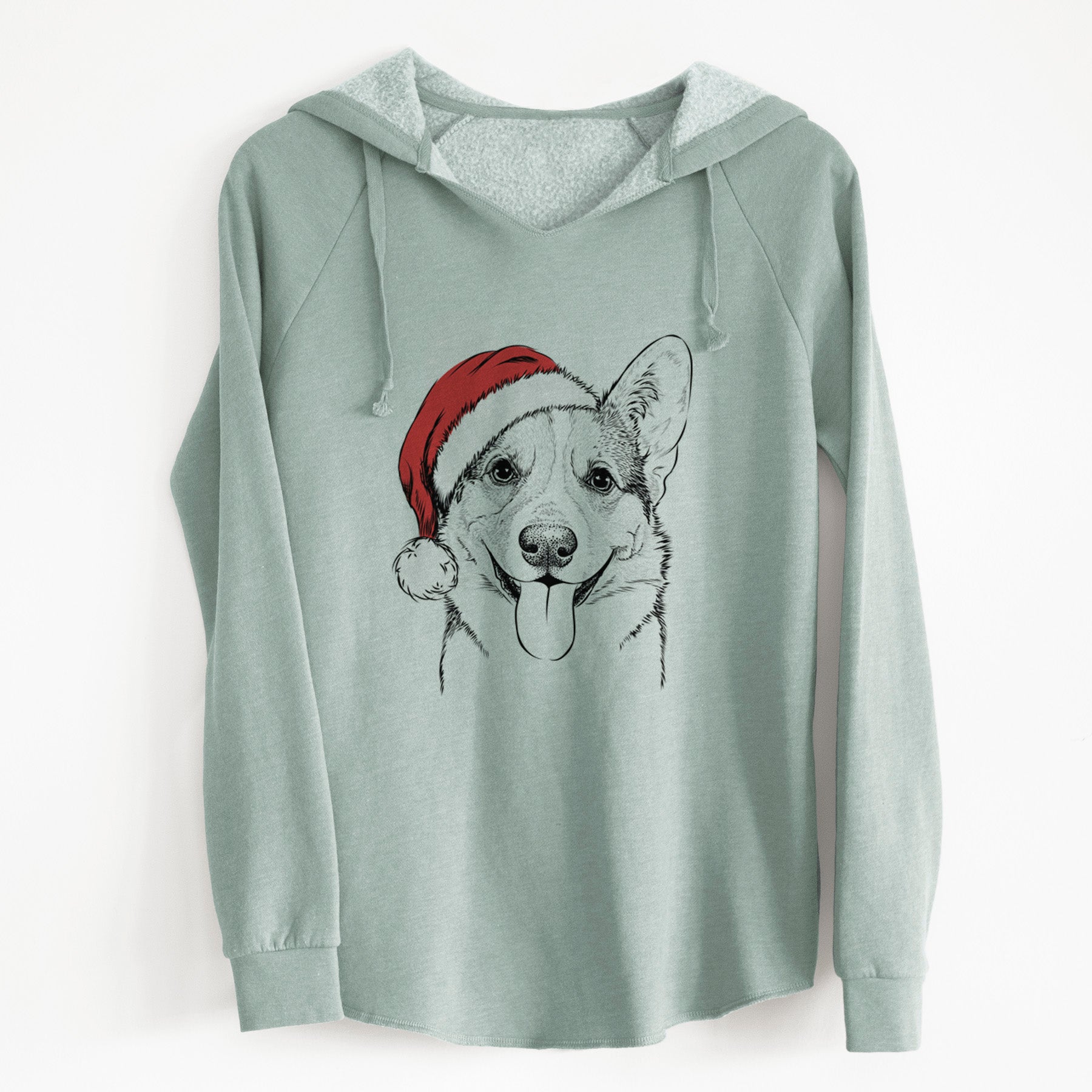 Santa Loki the Corgi - Cali Wave Hooded Sweatshirt