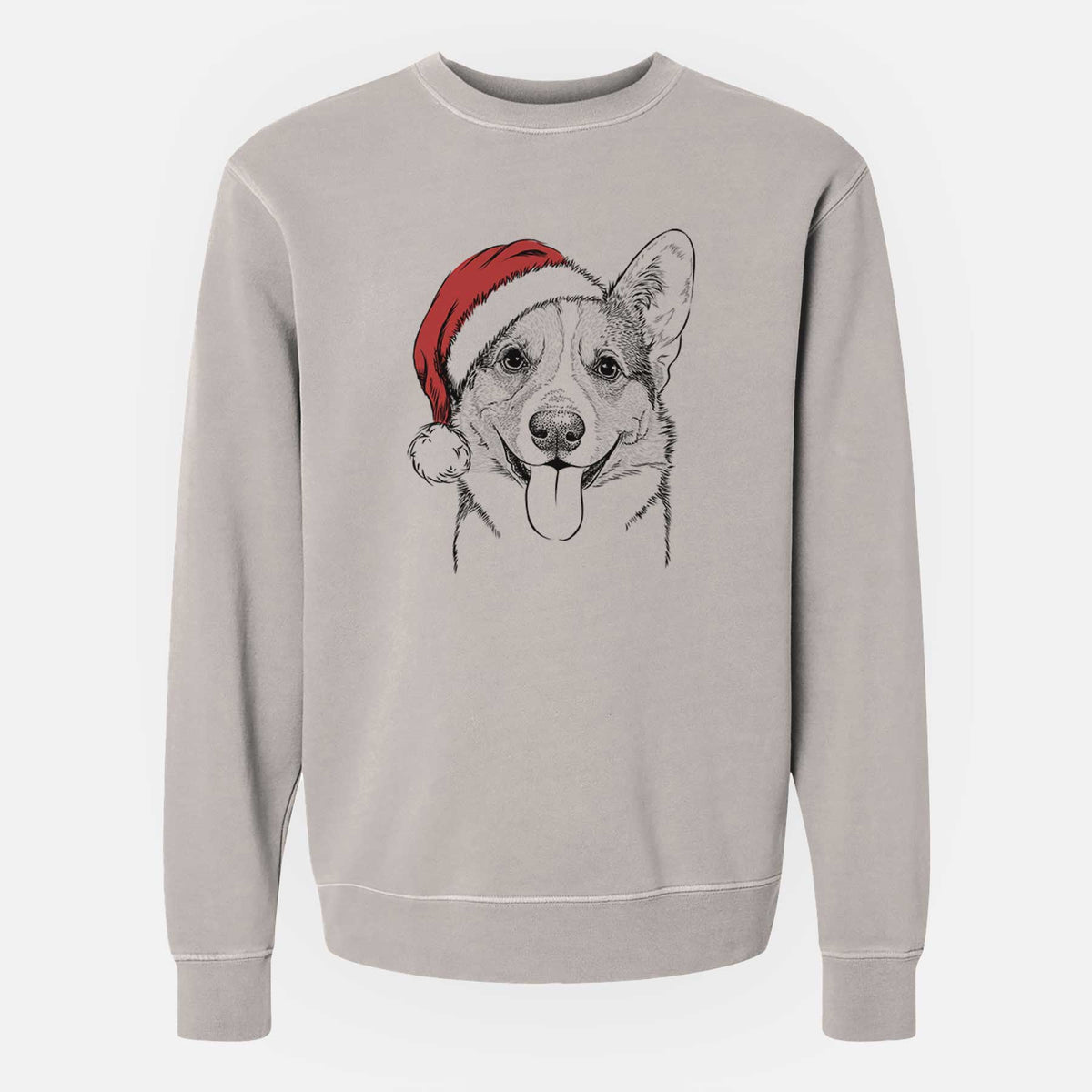 Santa Loki the Corgi - Unisex Pigment Dyed Crew Sweatshirt