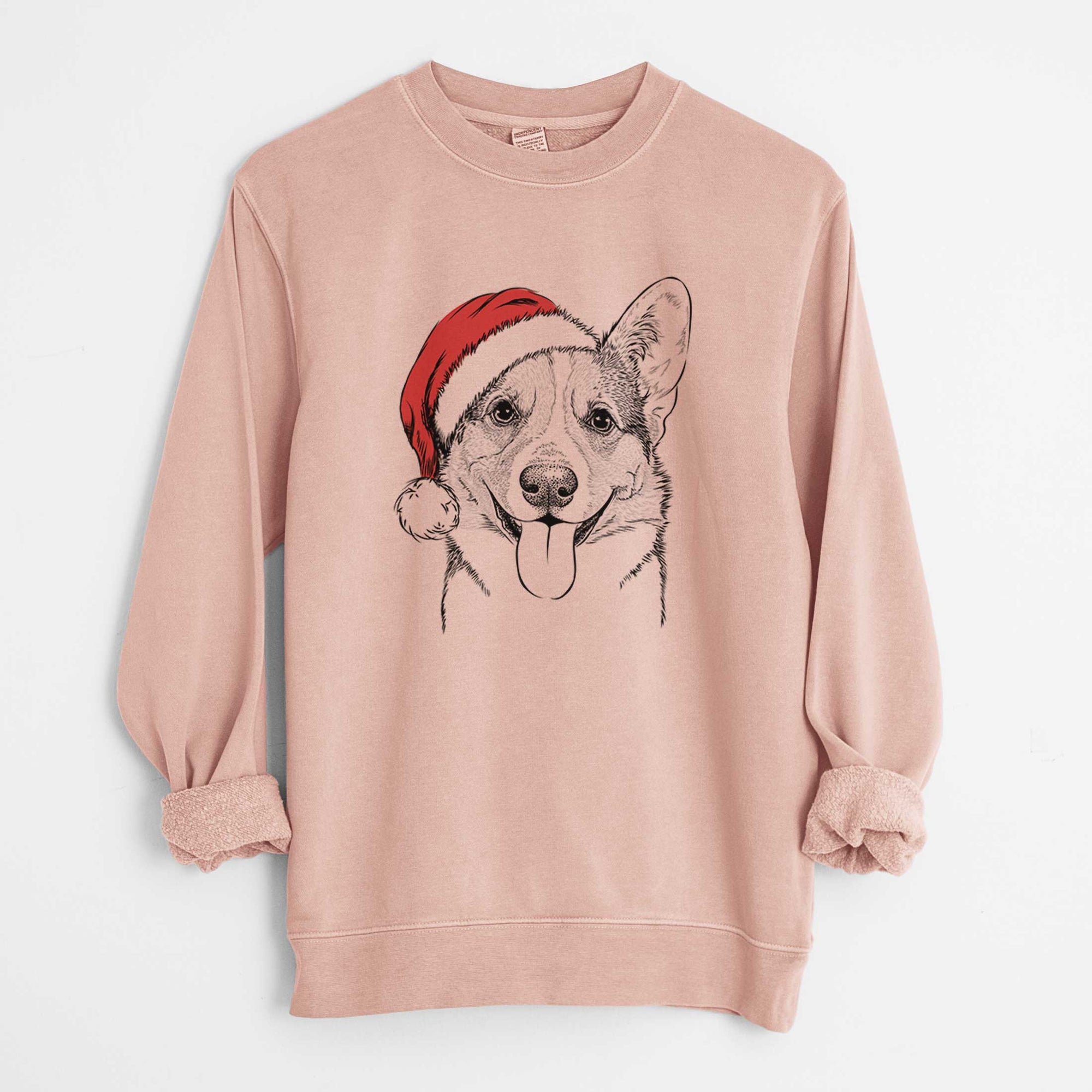 Santa Loki the Corgi - Unisex Pigment Dyed Crew Sweatshirt