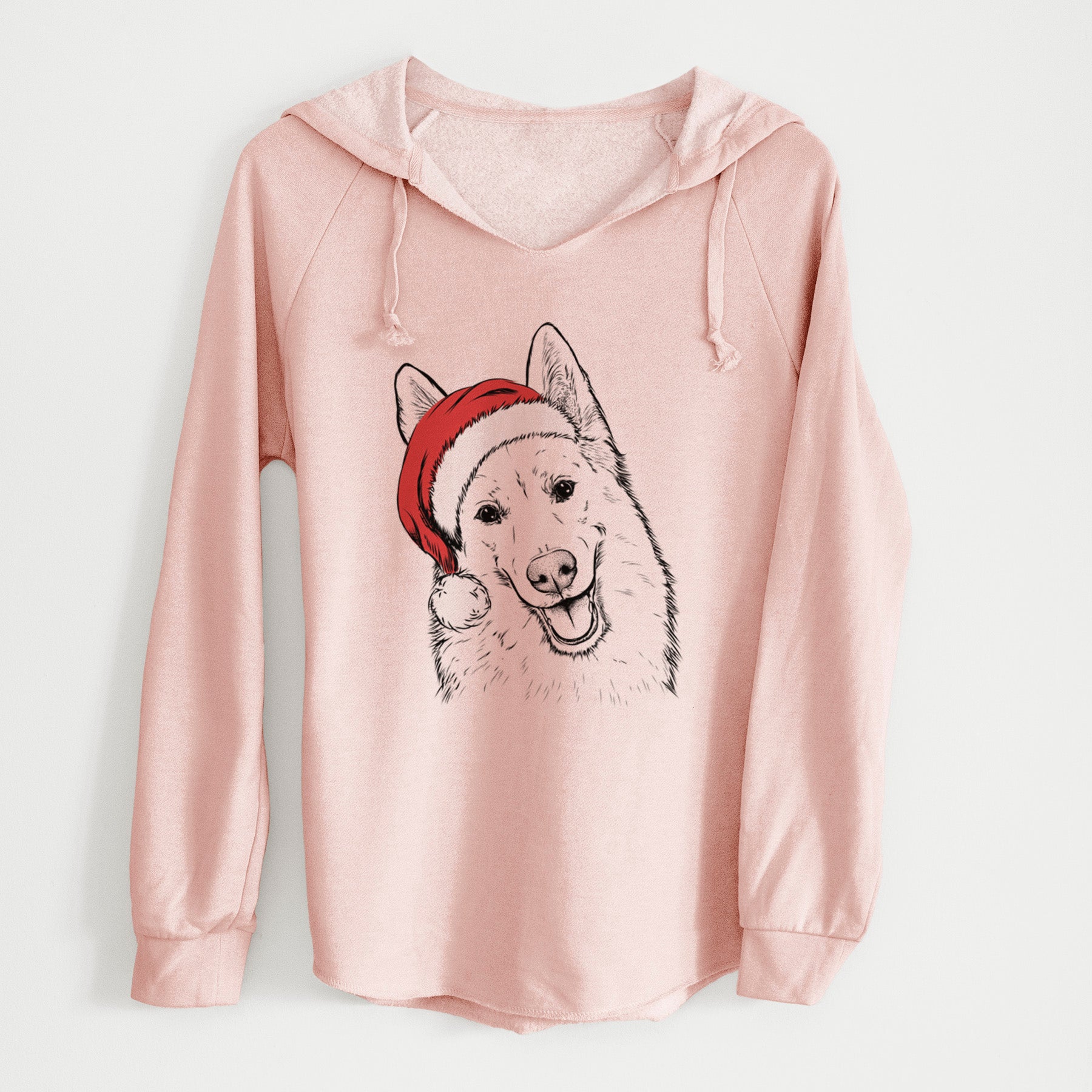 Santa Loki the Husky Shepherd Mix - Cali Wave Hooded Sweatshirt