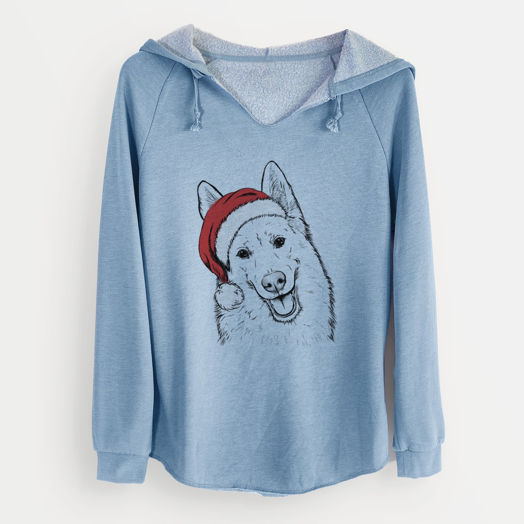 Santa Loki the Husky Shepherd Mix - Cali Wave Hooded Sweatshirt