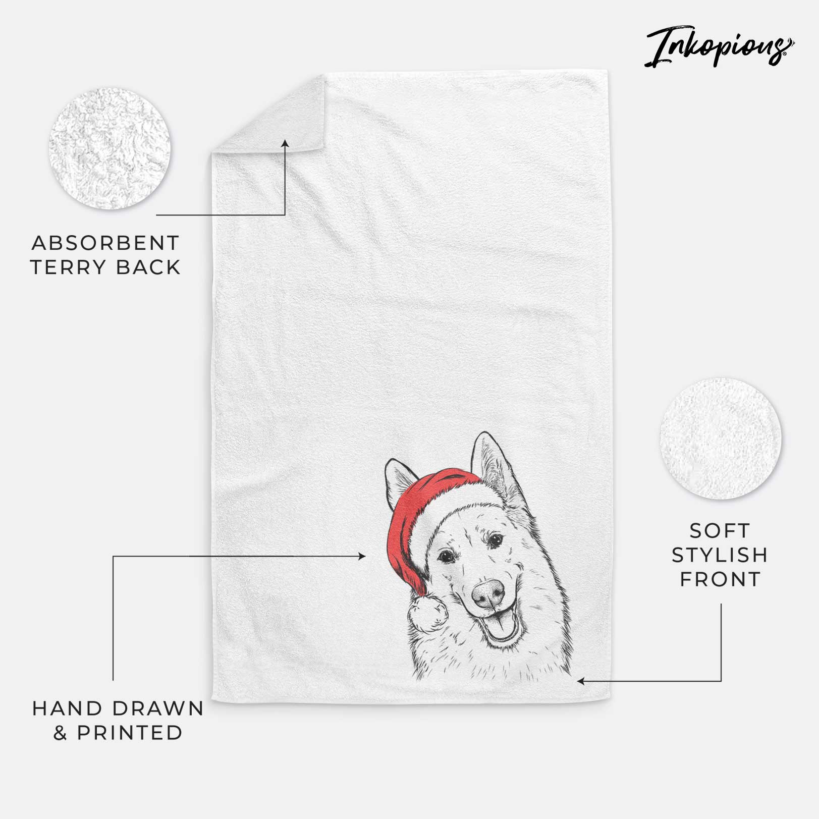 Loki the Husky Shepherd Mix Decorative Hand Towel