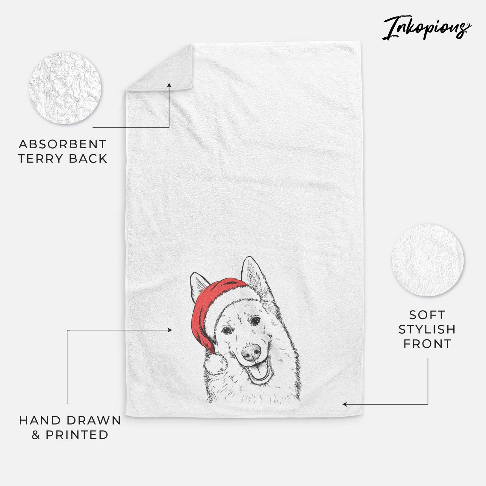 Loki the Husky Shepherd Mix Decorative Hand Towel