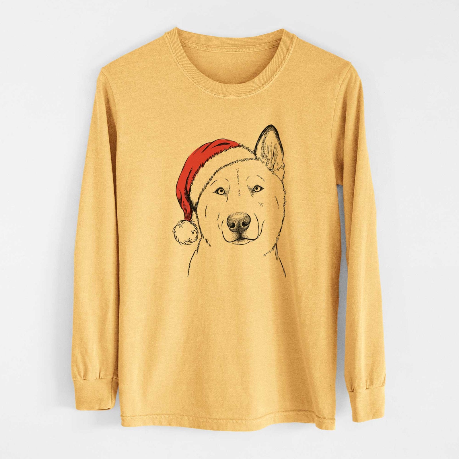 Santa London the Siberian Husky - Heavyweight 100% Cotton Long Sleeve