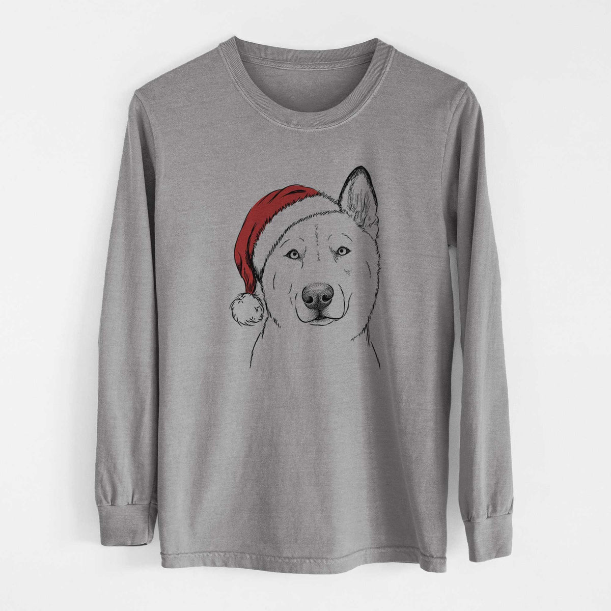 Santa London the Siberian Husky - Heavyweight 100% Cotton Long Sleeve