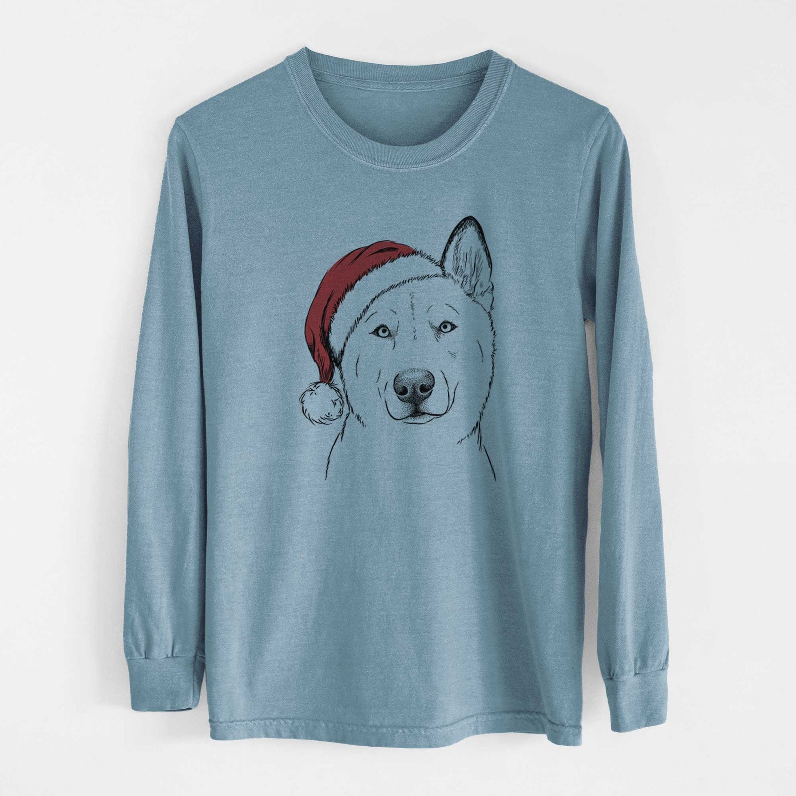 Santa London the Siberian Husky - Heavyweight 100% Cotton Long Sleeve