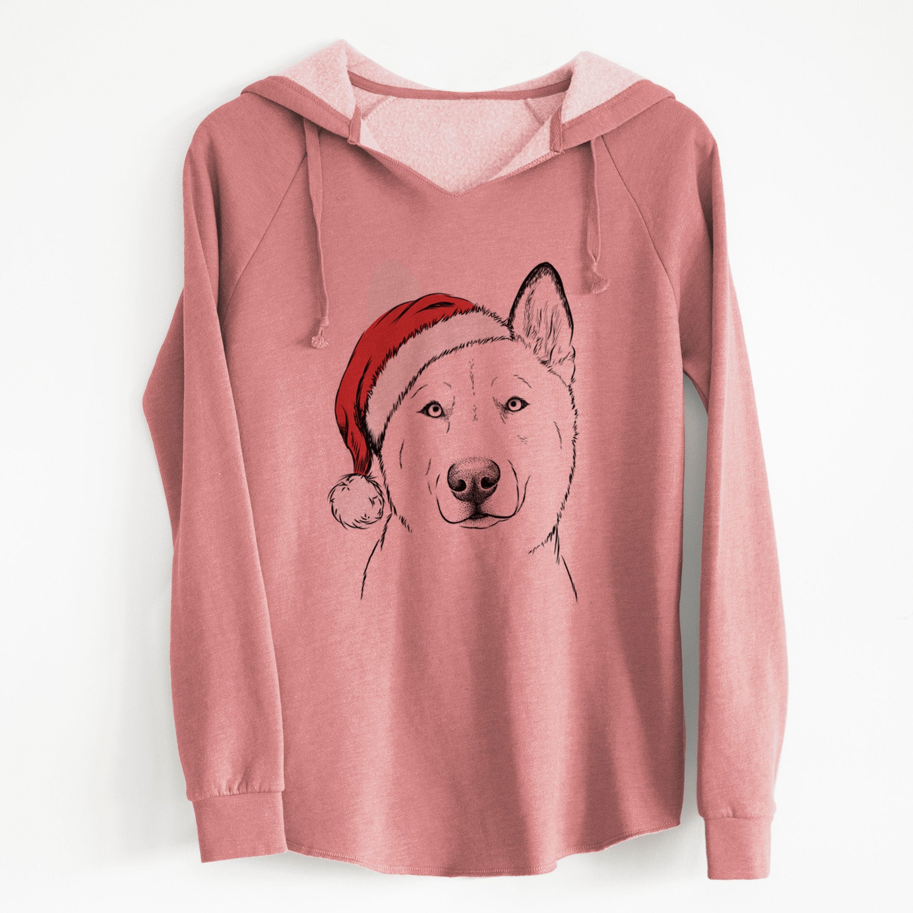 Santa London the Siberian Husky - Cali Wave Hooded Sweatshirt