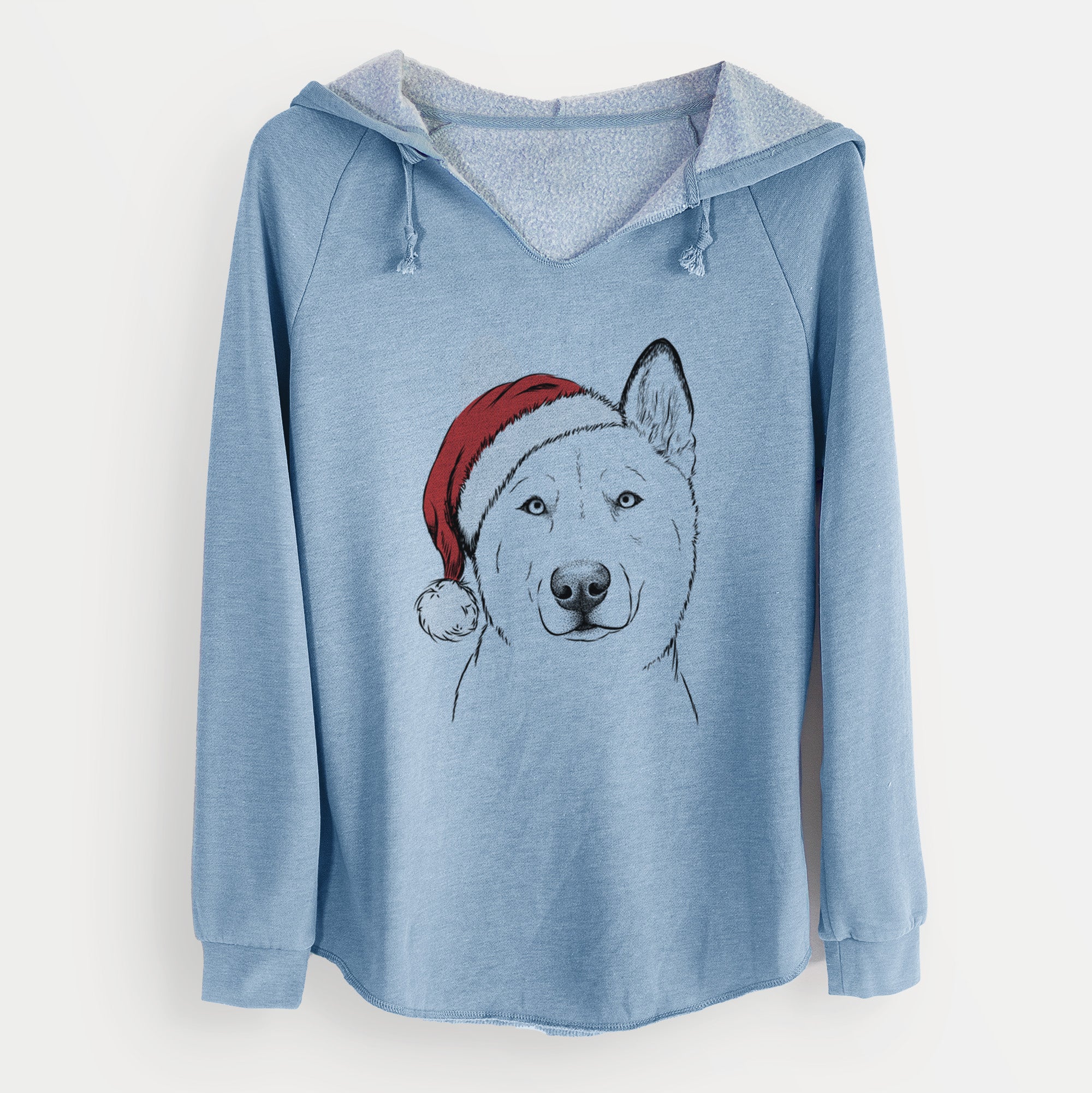 Santa London the Siberian Husky - Cali Wave Hooded Sweatshirt