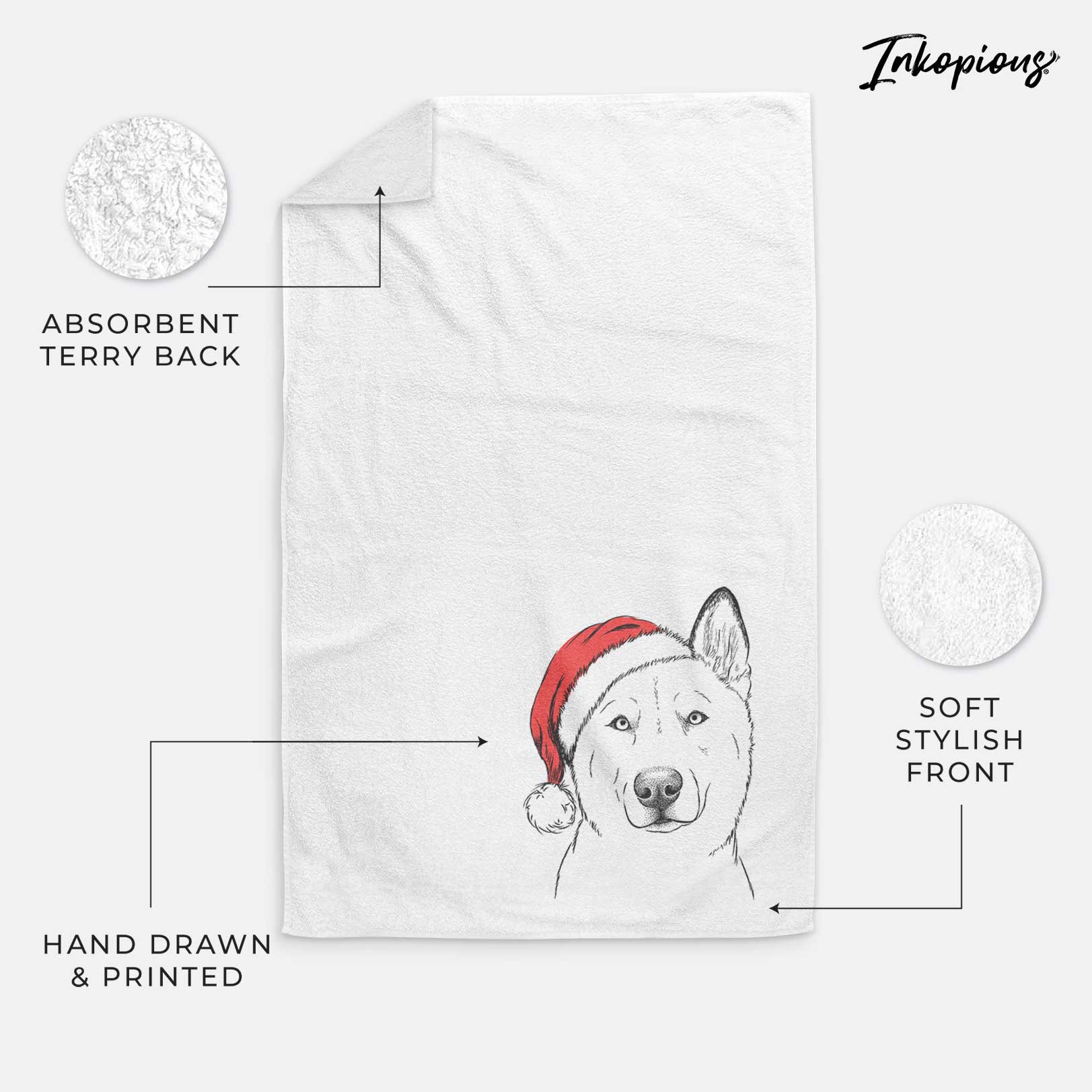 London the Siberian Husky Decorative Hand Towel