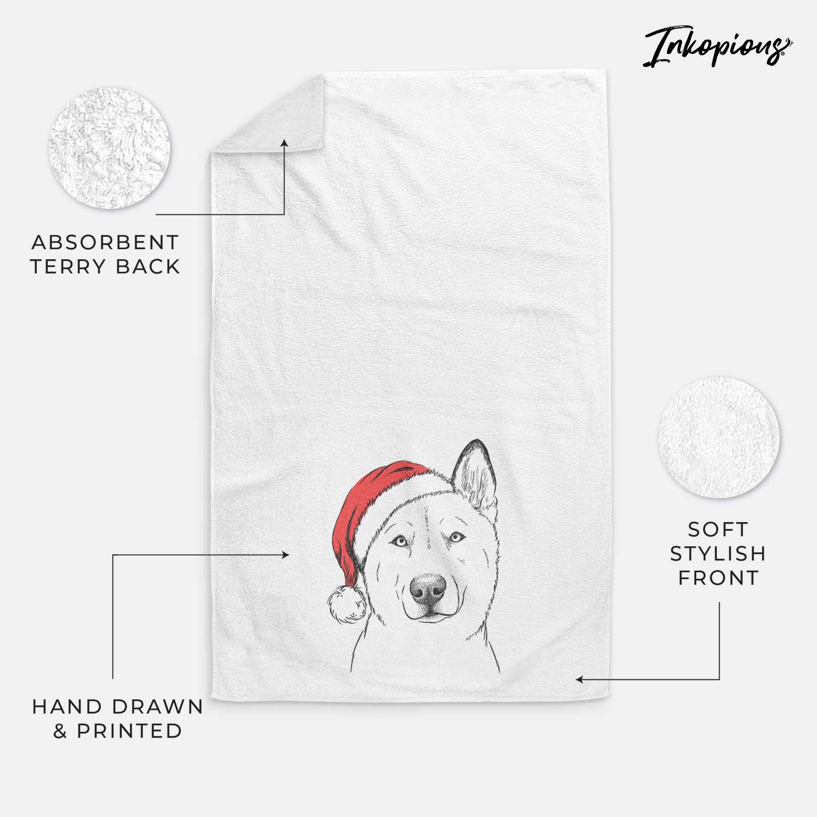 London the Siberian Husky Decorative Hand Towel