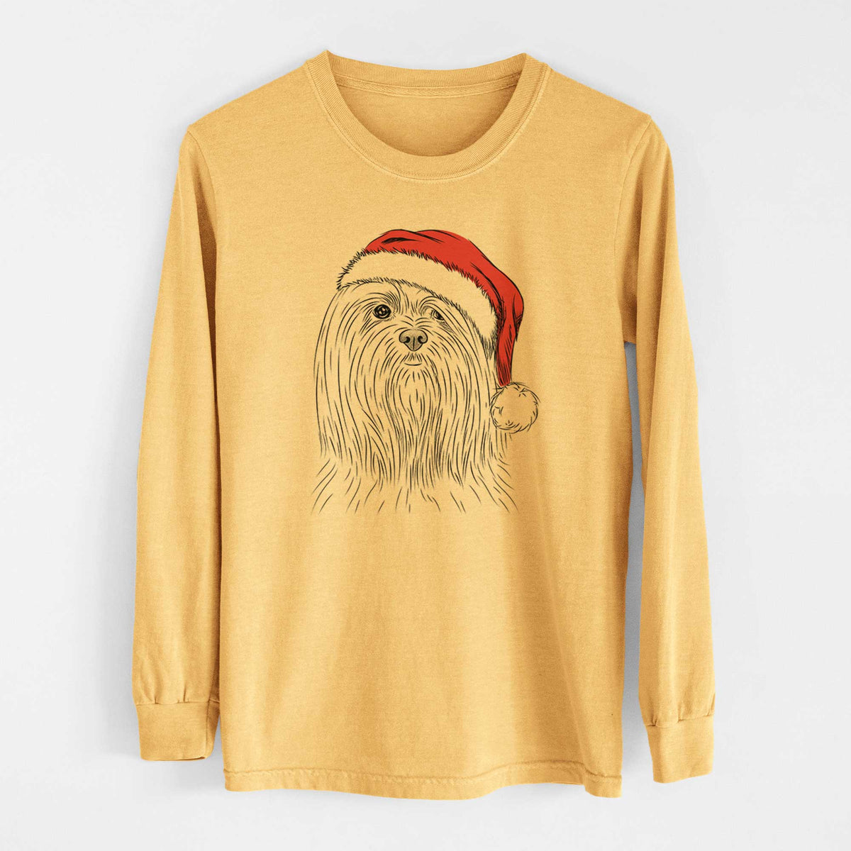 Santa Lorenzo the Lhasa Apso - Heavyweight 100% Cotton Long Sleeve
