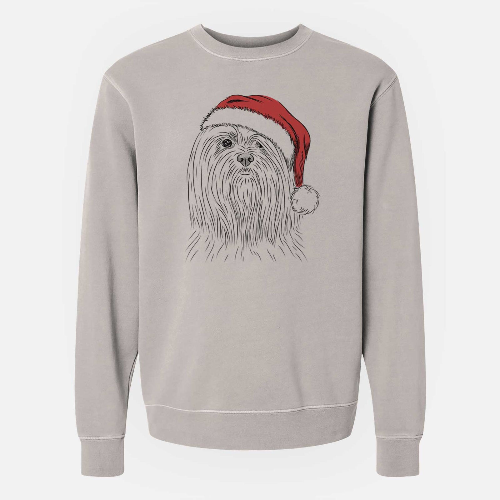 Santa Lorenzo the Lhasa Apso - Unisex Pigment Dyed Crew Sweatshirt