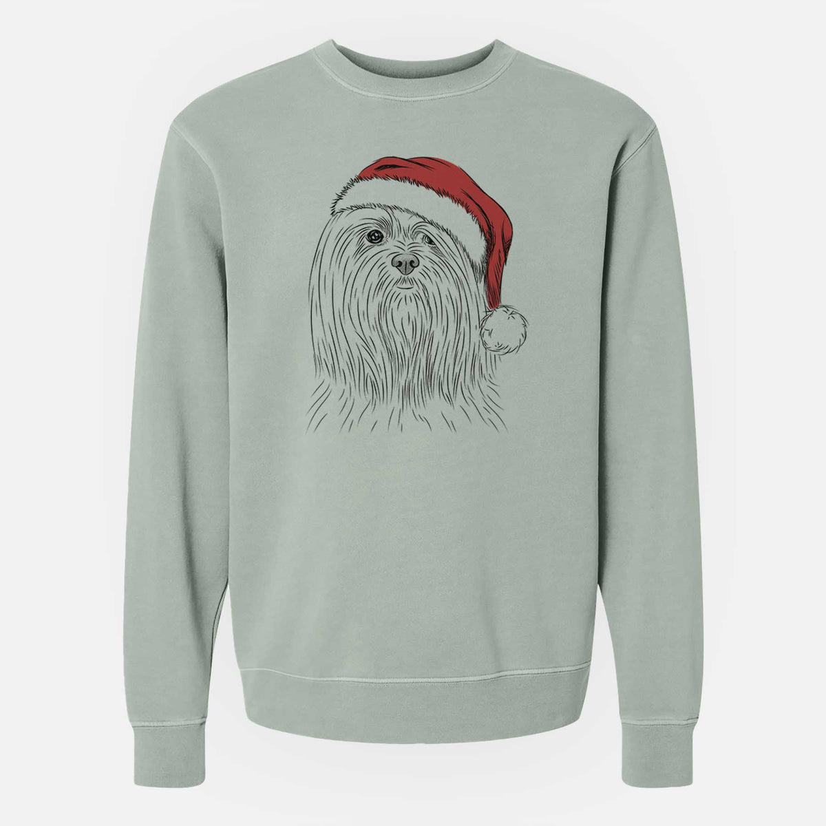 Santa Lorenzo the Lhasa Apso - Unisex Pigment Dyed Crew Sweatshirt